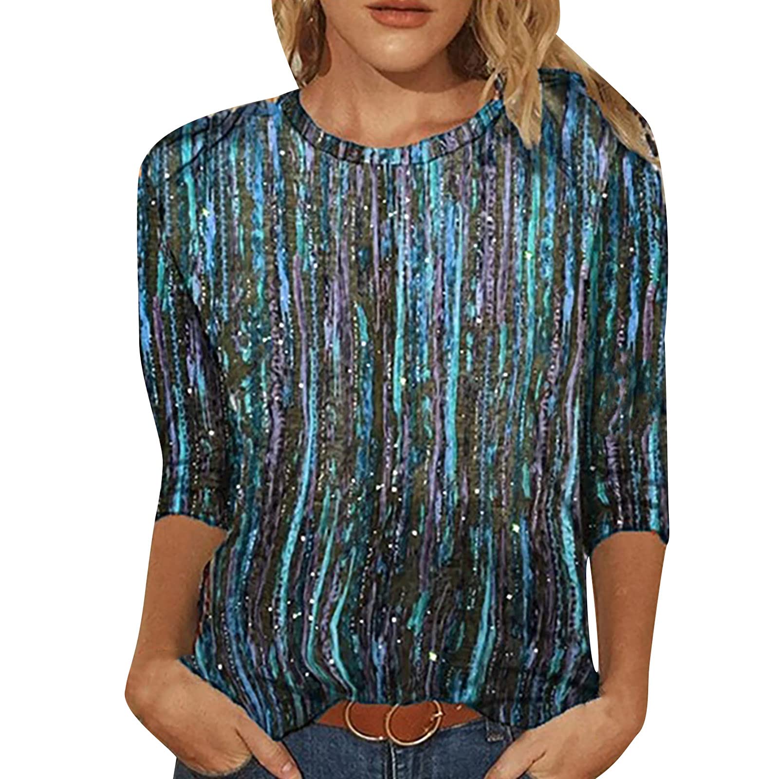 Women's Casual Print Pullover Sweatshirt - Soft Long Sleeve Round Neck Blouse & Loose Sweater Top for Everyday Wear | Perfect for Work, Weekend Outings and Relaxing at Home