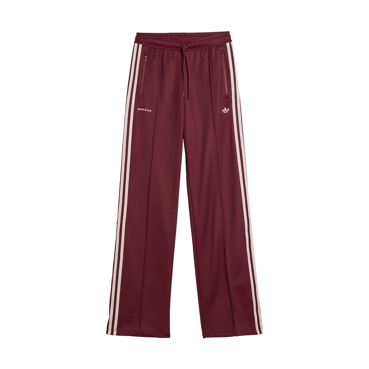 Sporty & Rich Merlot Track Pants for Women - High Waisted Joggers with Pockets - Perfect for Running, Gym, and Casual Wear