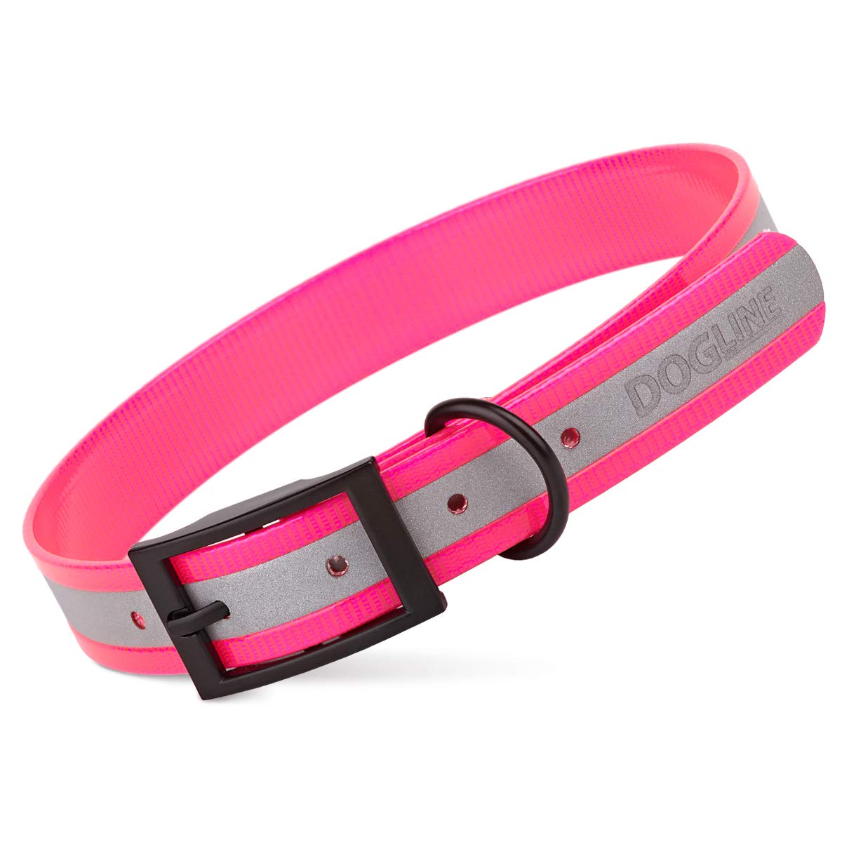 Premium Reflective Waterproof Dog Collar - Biothane Translucent with Black Hardware | Odor-Proof & Easy Clean | Small, Medium & Large Sizes (1