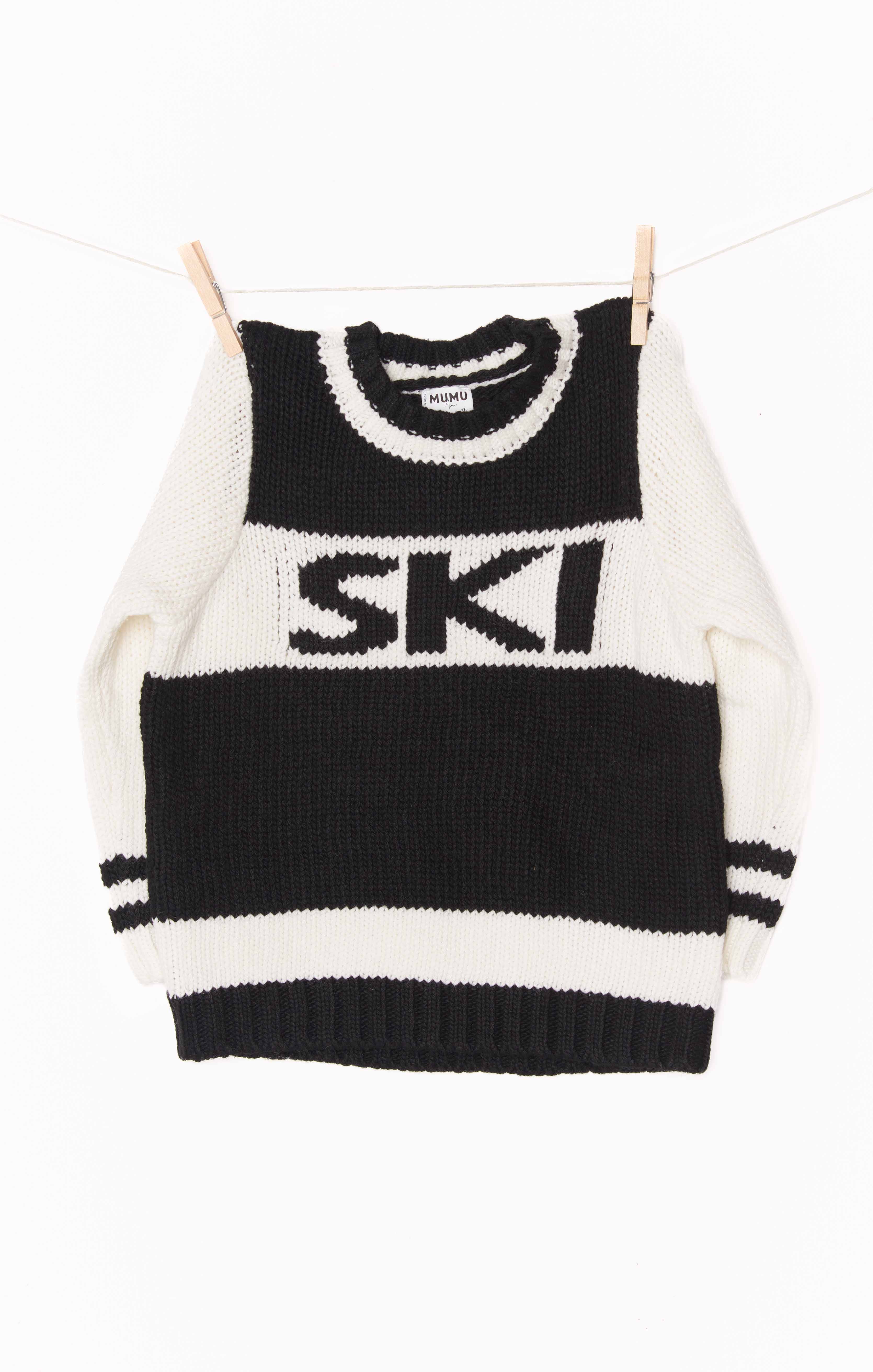 Mini Ski-In Sweater - Cozy Black Knit Sweater for Skiing & Winter Fashion | Perfect for Ski Resorts, Snow Trips & Casual Wear
