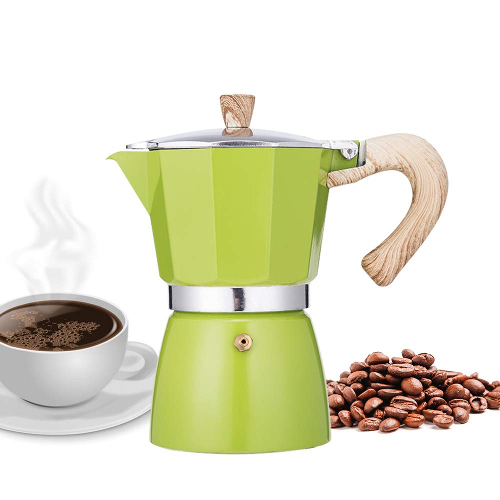 NARCE 3 Cup Stovetop Espresso Maker - 5oz Moka Pot for Italian & Cuban Coffee | Aluminum Coffee Maker for Gas & Electric Stoves | Perfect for Home, Office & Camping Brewing