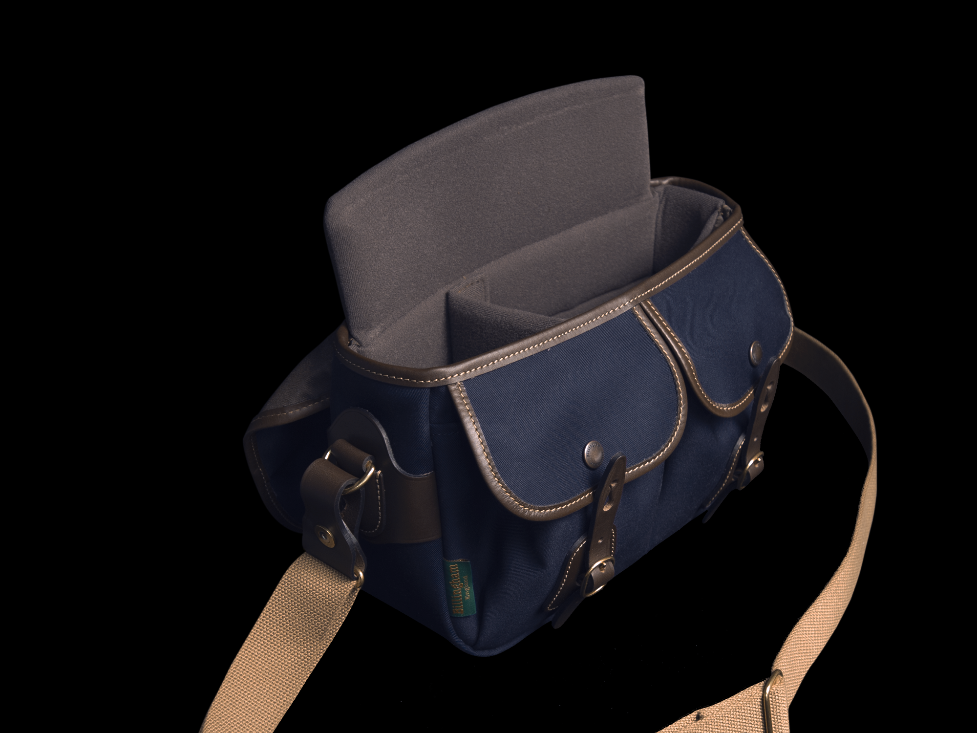 Billingham Hadley Pro Small Camera Bag - Navy Canvas Waterproof DSLR Shoulder Bag for Travel & Photography