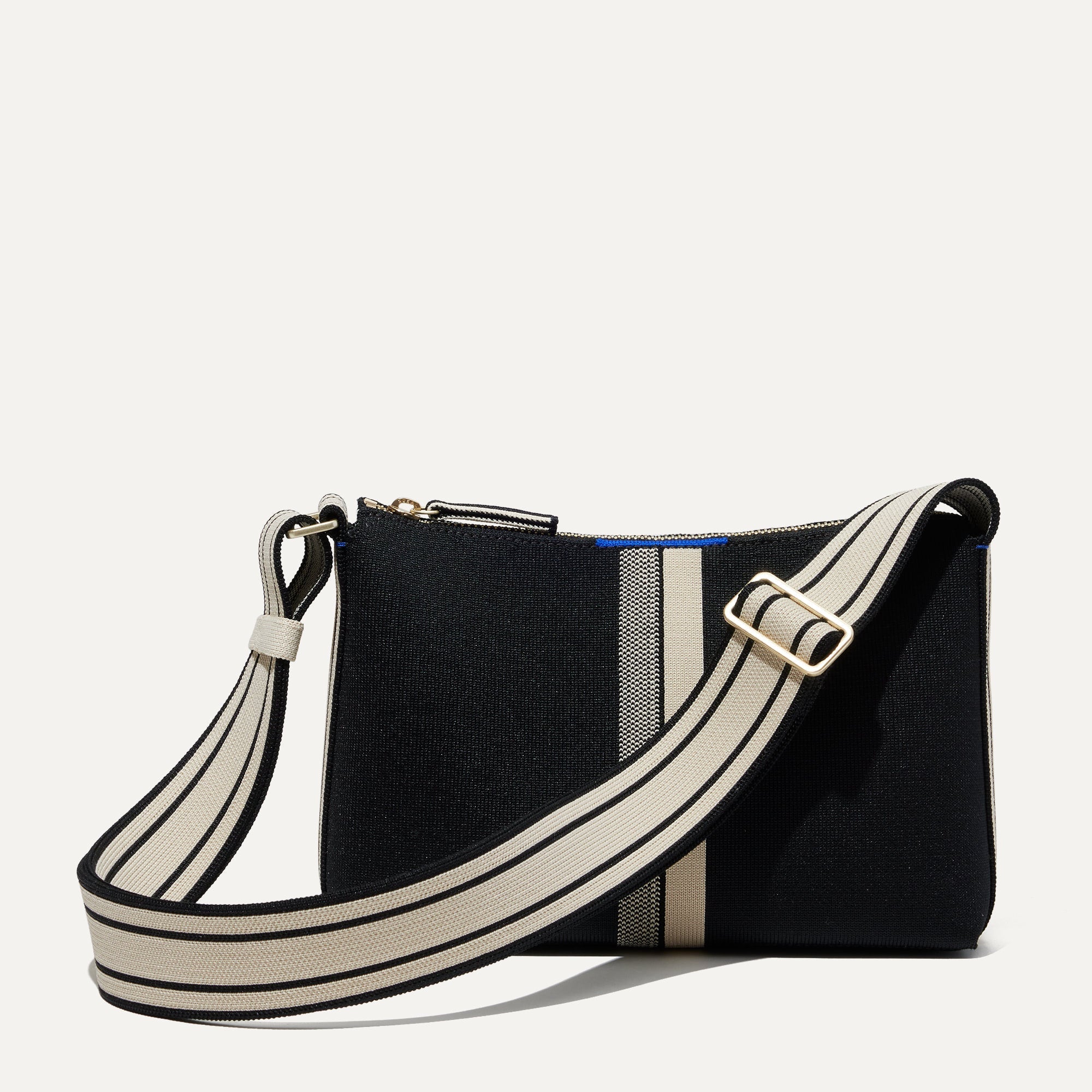 Stylish Black and Ivory Striped Crossbody Bag for Women - Perfect for Everyday Use, Travel, and Shopping