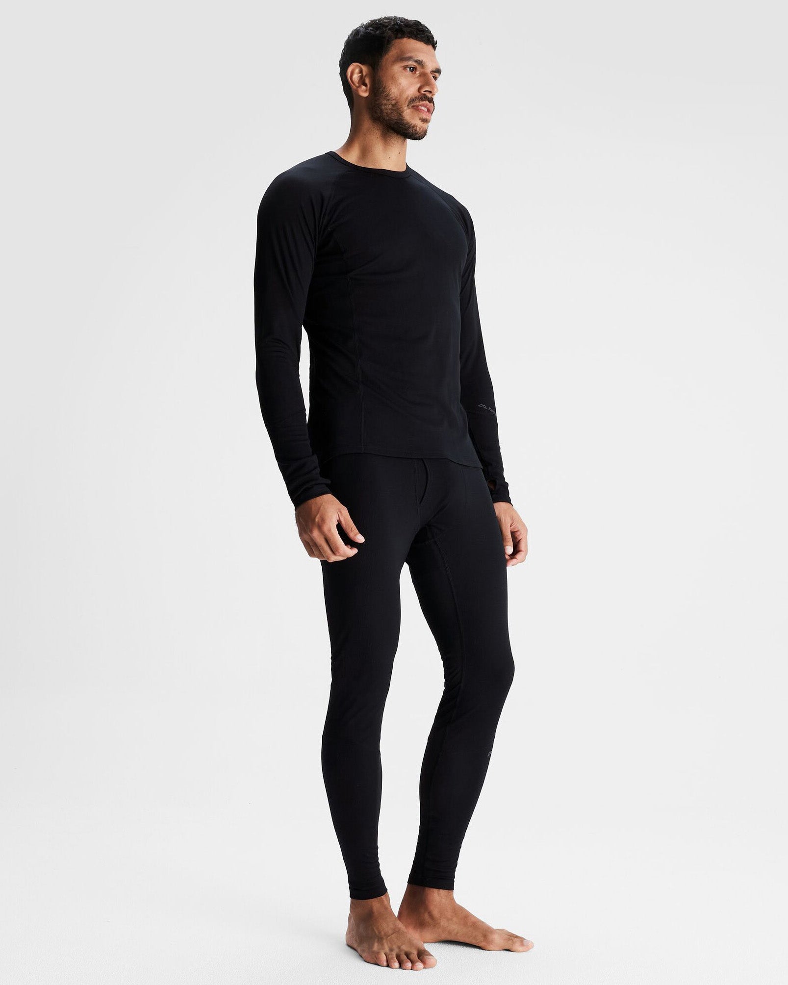 Men's KMDAction Baselayer Top - Moisture Wicking Thermal Underwear for Cold Weather - Black - Ideal for Running, Hiking & Outdoor Sports