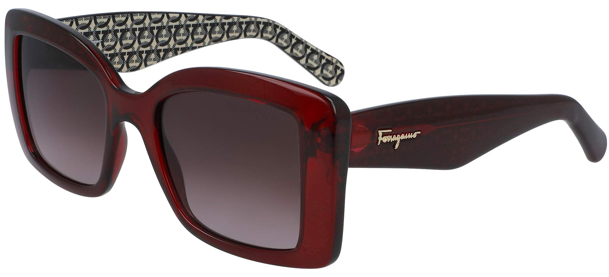 Ferragamo SF 965 S 634 Crystal Burgundy Sunglasses - Luxury Designer Shades for Women & Men - UV Protection for Outdoor, Beach & Driving