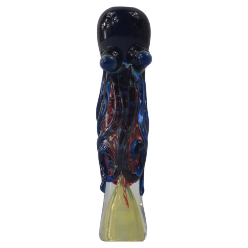 Octopus Chillum Glass Pipe - Handmade Smoking Pipe for Herbs & Tobacco - Portable & Durable for Travel, Hiking, Camping & Outdoor Use