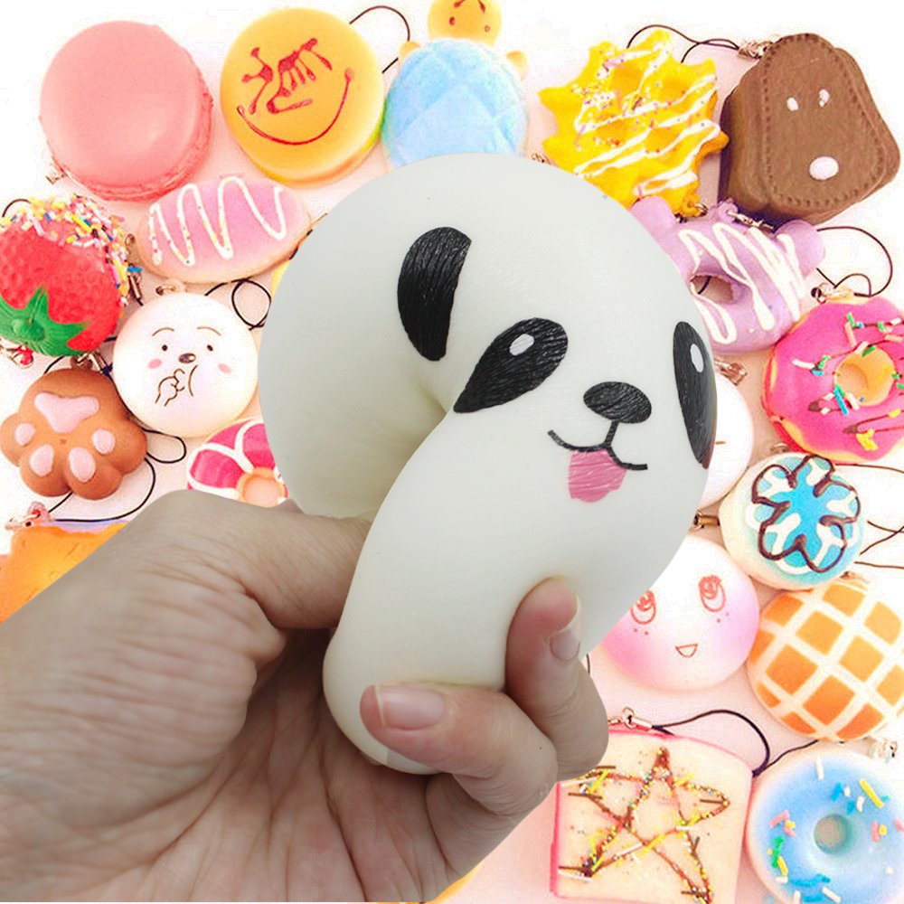 BUDI Upgraded 30Pcs Kawaii Squishies - Super Slow Rising Squeeze Fidget Toys for Stress Relief, Random Cute Animal Phone Straps - Perfect for Adults & Kids Birthday Favors, Treasure Box Fillers, Pinata Toys, and Pretend Play Scenarios