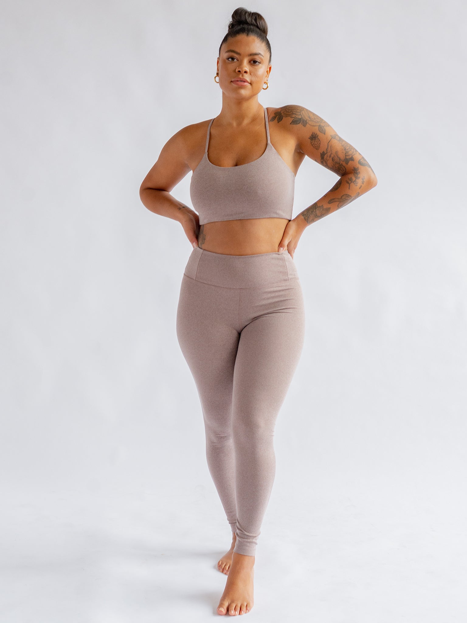 Girlfriend Collective Float High Rise Leggings - Women's Yoga Pants for Workout & Running | Soft & Breathable Heather Cocoon Color | Perfect for Gym, Pilates & Lounge Wear