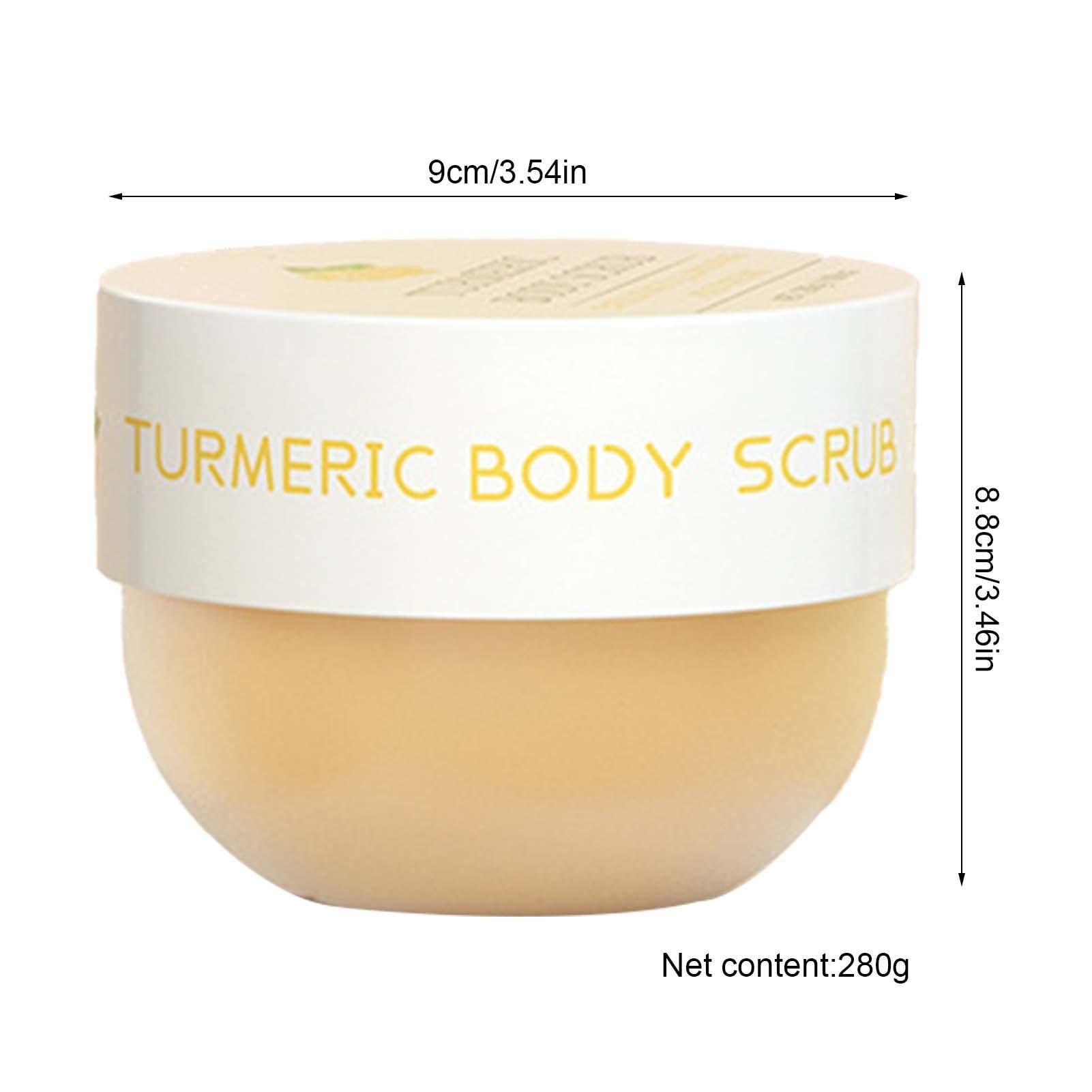 Turmeric Sugar Scrub for Skin Brightening & Hyperpigmentation - 9.8oz Natural Body Exfoliator with Sea Salt - Dark Spot Treatment for Face & Body - Perfect for Spa Day & Post-Sun Care