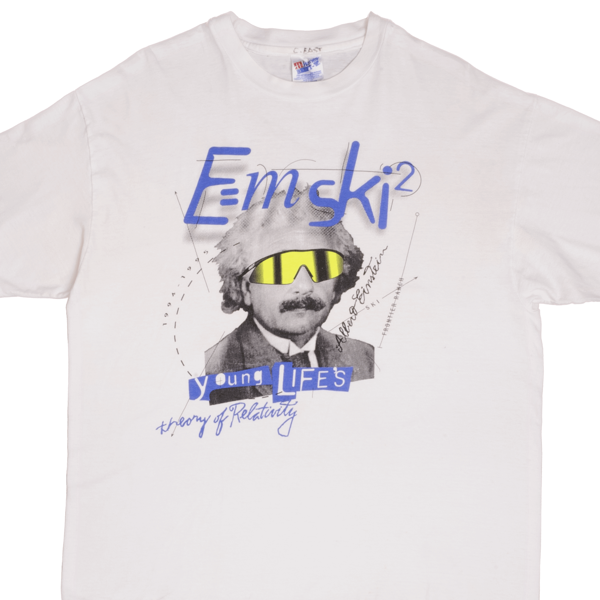 Vintage Albert Einstein E=MC2 Youth Oakley T-Shirt 1995 XL Made in USA - Retro Graphic Tee for Science Fans & Vintage Collectors