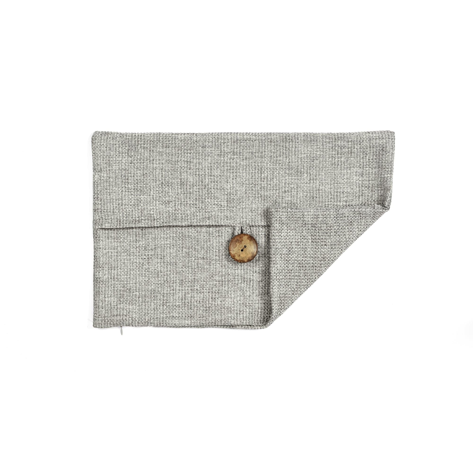 Linen Texture Woven Decorative Pillow Cover with Button Closure - Perfect for Sofa, Bed & Home Decor Accent
