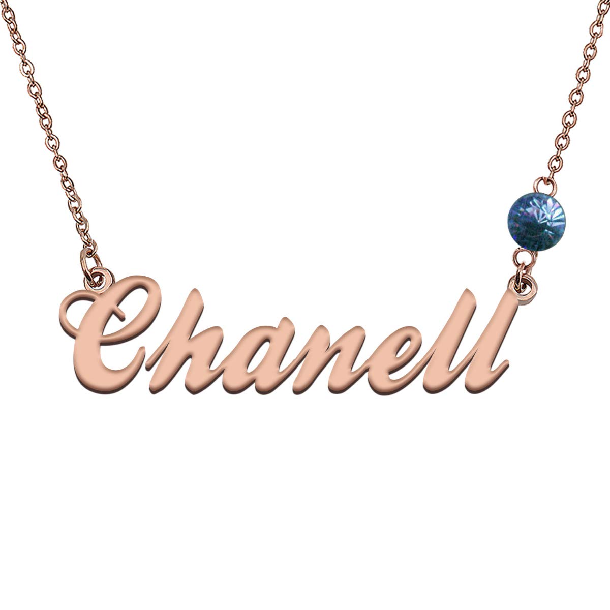 Custom Name Necklace with Birthstone - Personalized Jewelry for Women | Engraved Nameplate Pendant for Birthday, Anniversary & Gift Giving