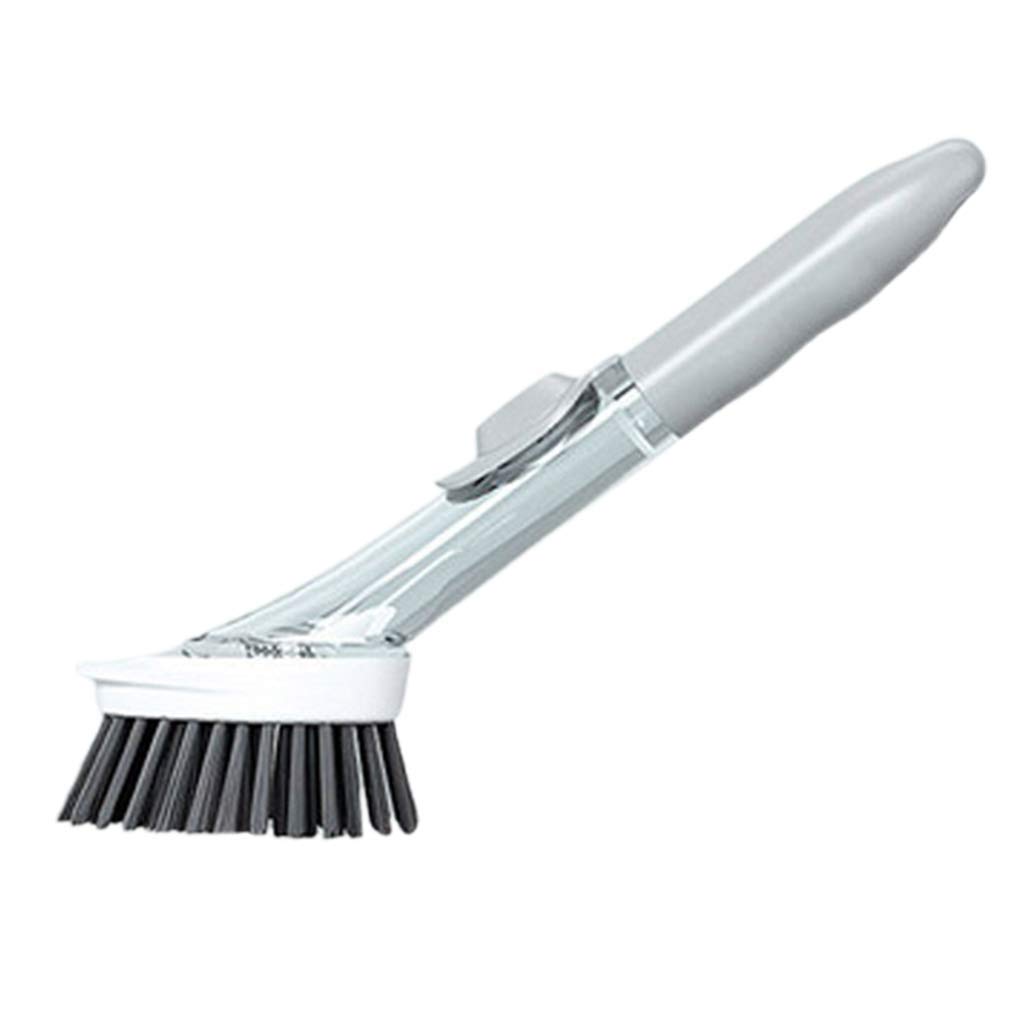 Kitchen Scrubber Brush with Soap Dispenser - Dish Cleaning Wand for Sinks