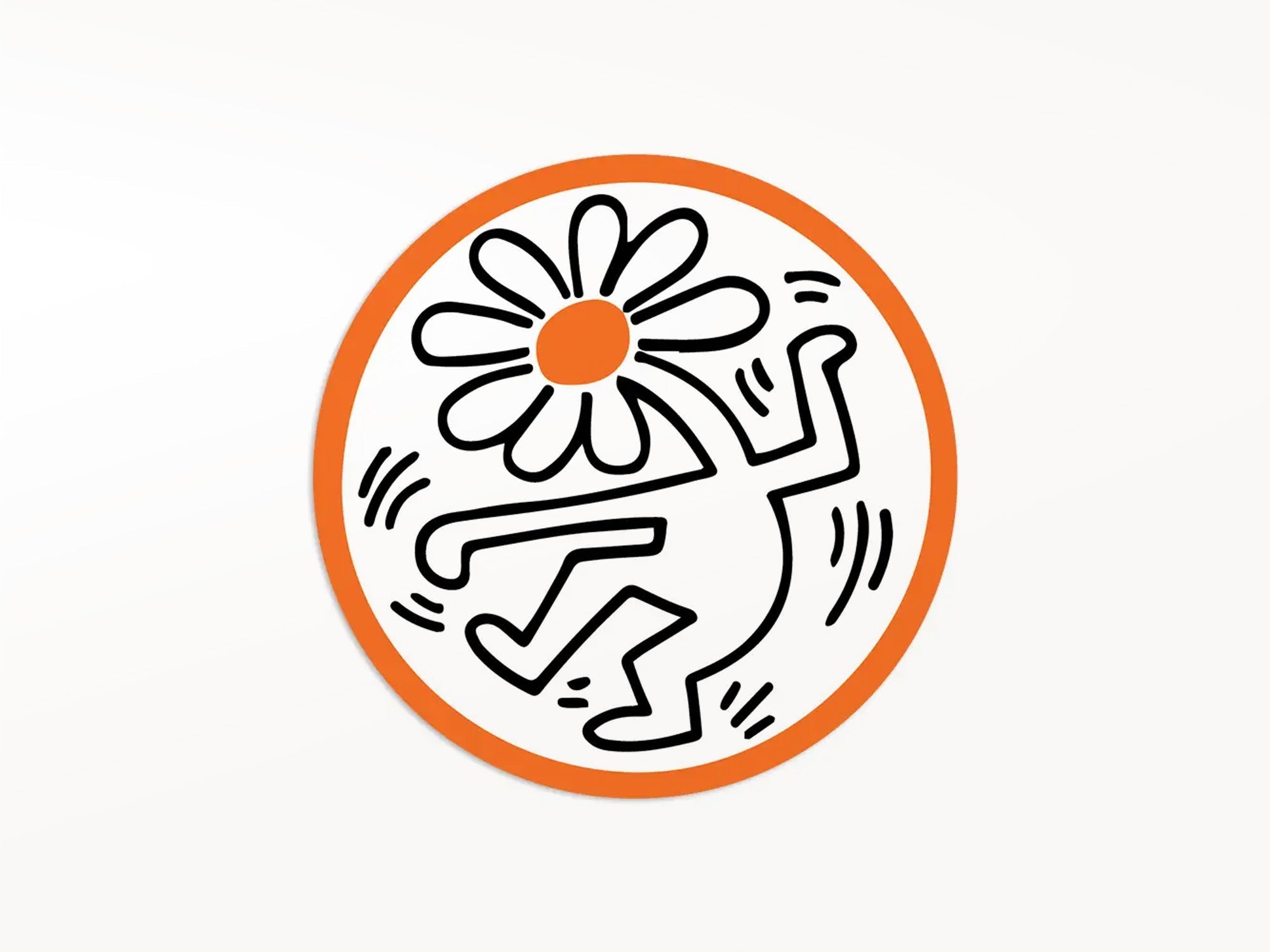 Keith Haring Flower Vinyl Sticker - Waterproof Decal for Laptops, Phones & DIY Crafts - Vibrant Pop Art Decoration for Home, Office & Gifts