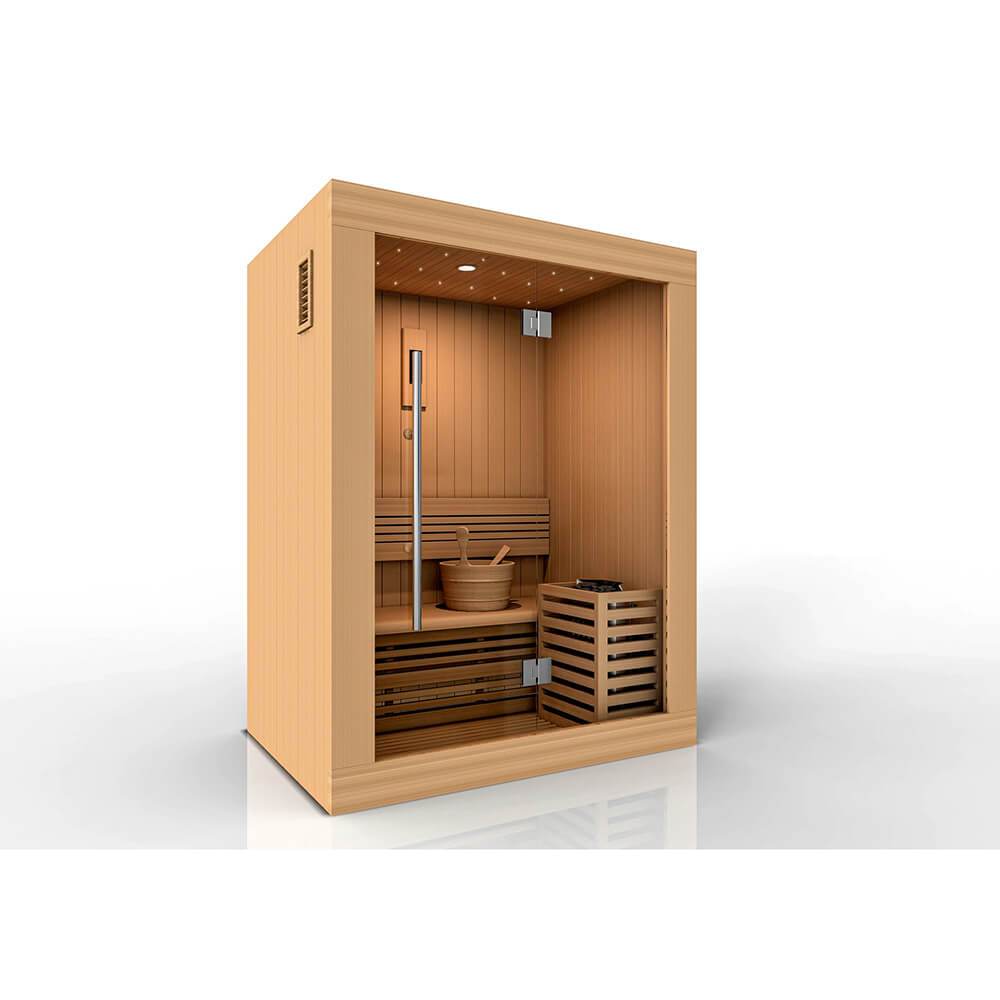 Golden Designs Sundsvall 2-Person Traditional Steam Sauna GDI 7289 - Home Spa Relaxation for Couples, Detox & Muscle Recovery