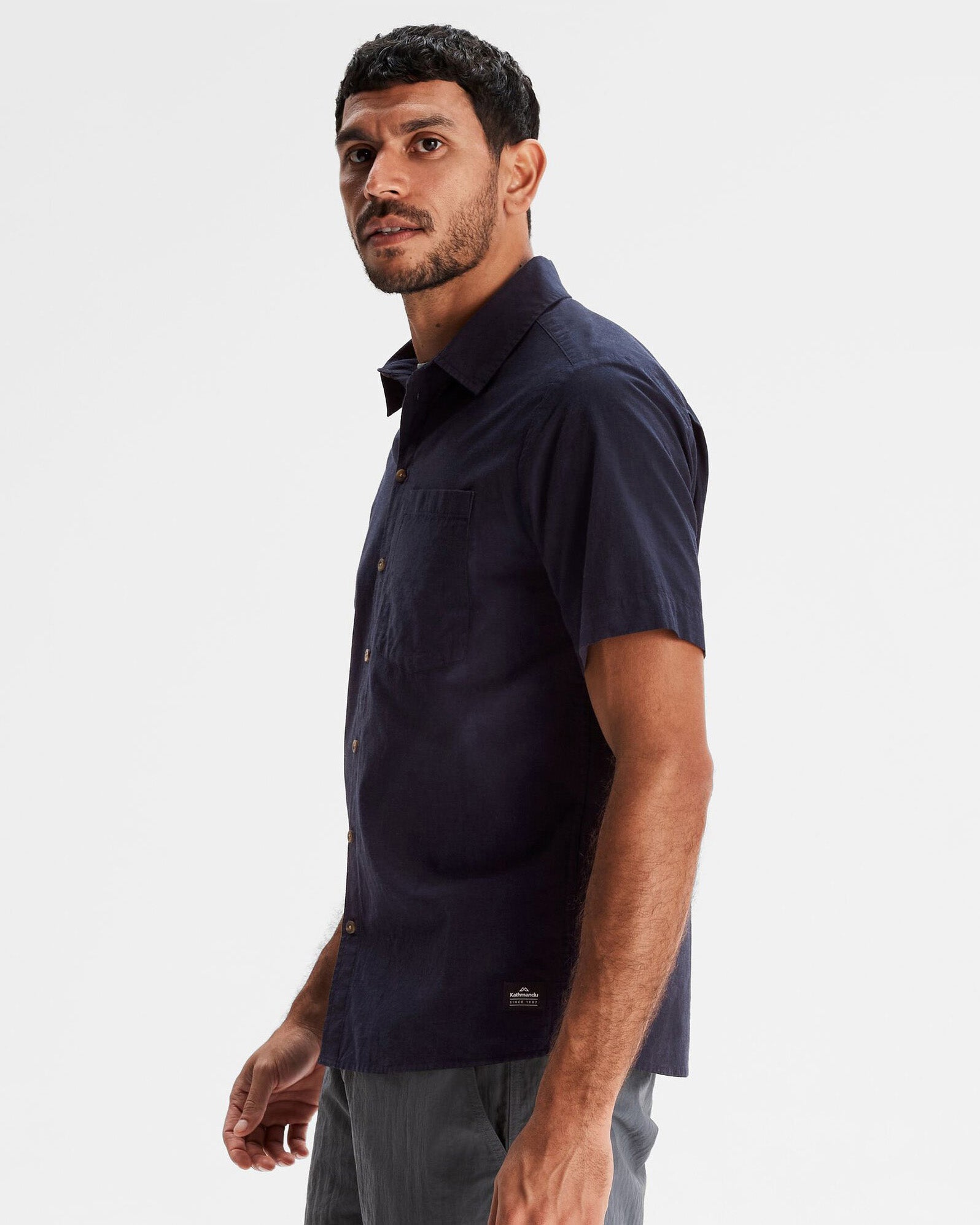 Men's Flaxton LT Short Sleeve Shirt - Pure Navy | Lightweight Casual Button Down Shirt for Summer, Travel & Outdoor Activities