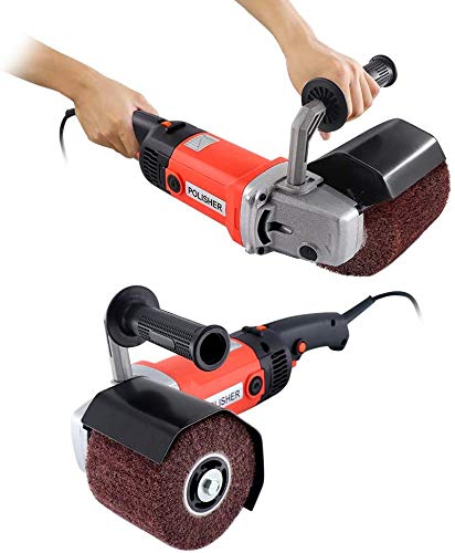 1400W Electric Burnishing Polishing Machine - 110V Wheel Polisher & Sander for Metal, Stainless Steel, Wood & Plastic - Professional Wire Drawing & Surface Finishing Tool with Auxiliary Handle - Perfect for Automotive, Metalworking & DIY Home Projects