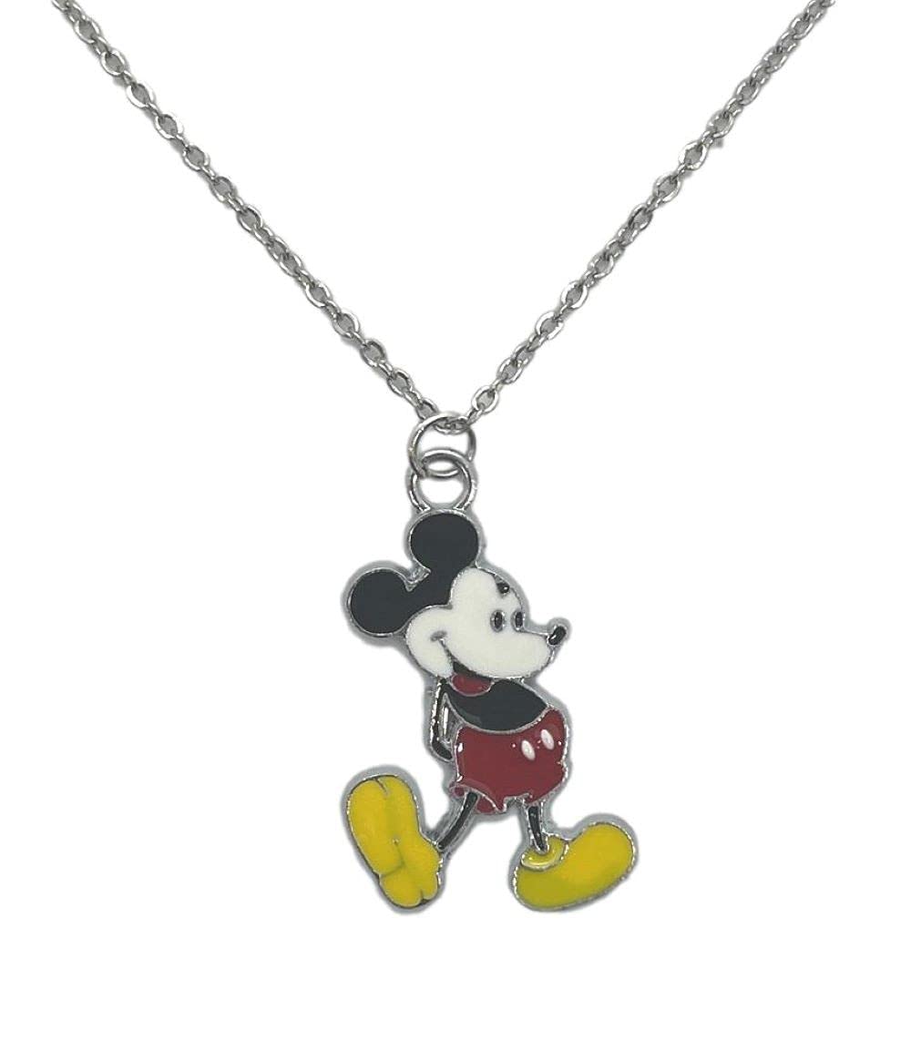 Disney Mickey Mouse Cartoon Character Charm Pendant Necklace - Cute & Stylish Jewelry Gift for Women, Girls, Disney Fans - Perfect for Parties, Cosplay, Everyday Wear