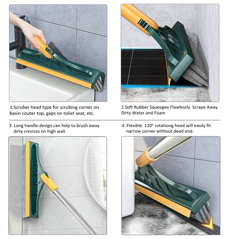 2 in 1 Floor Scrub Brush with Long Handle (53.5