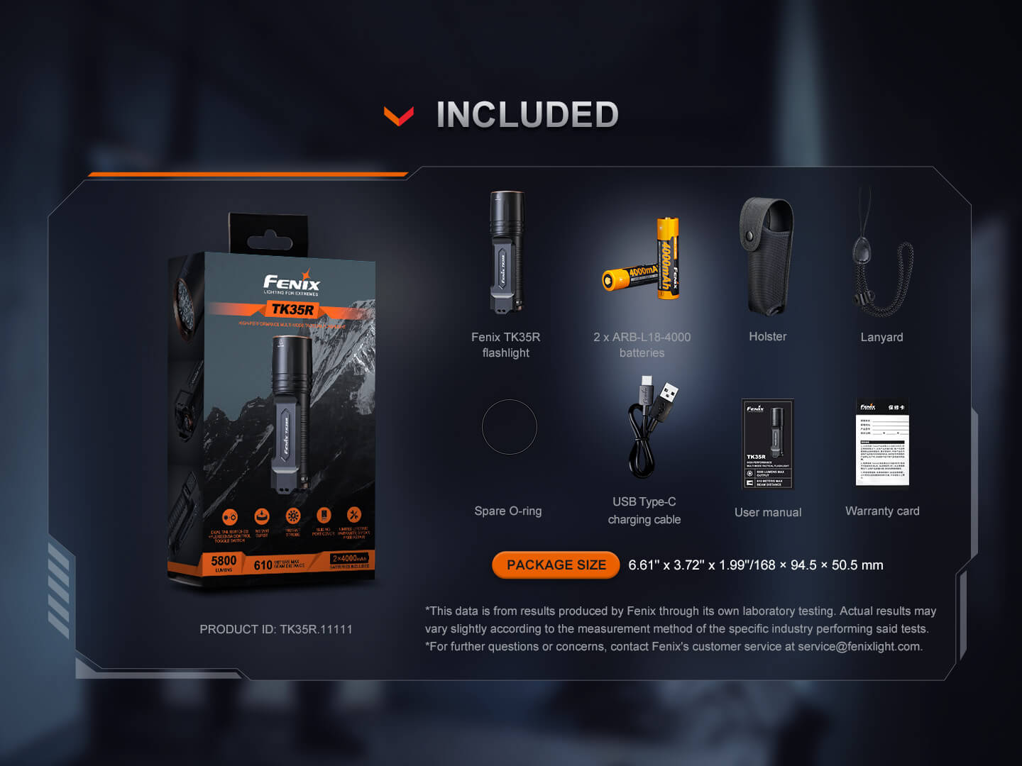 Fenix TK35R Rechargeable 2000 Lumen Tactical Flashlight with UV Light - High Performance LED Torch for Camping, Hiking, Emergency & Outdoor Adventures