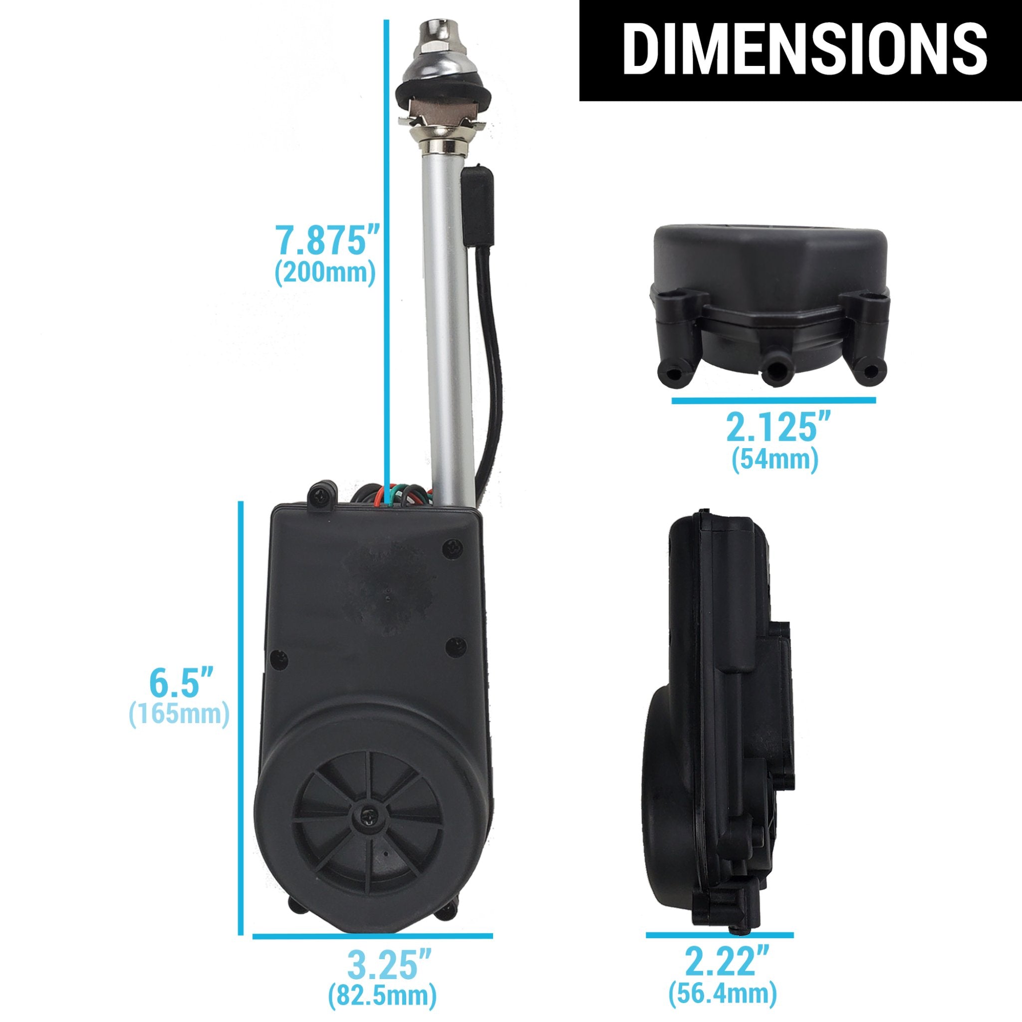 1903-1904 Buick Model B AM/FM Radio Automatic Power Antenna Kit - 12V Electric Stainless Steel Mast Aerial - Perfect for Classic Car Restoration & Vintage Auto Enthusiasts