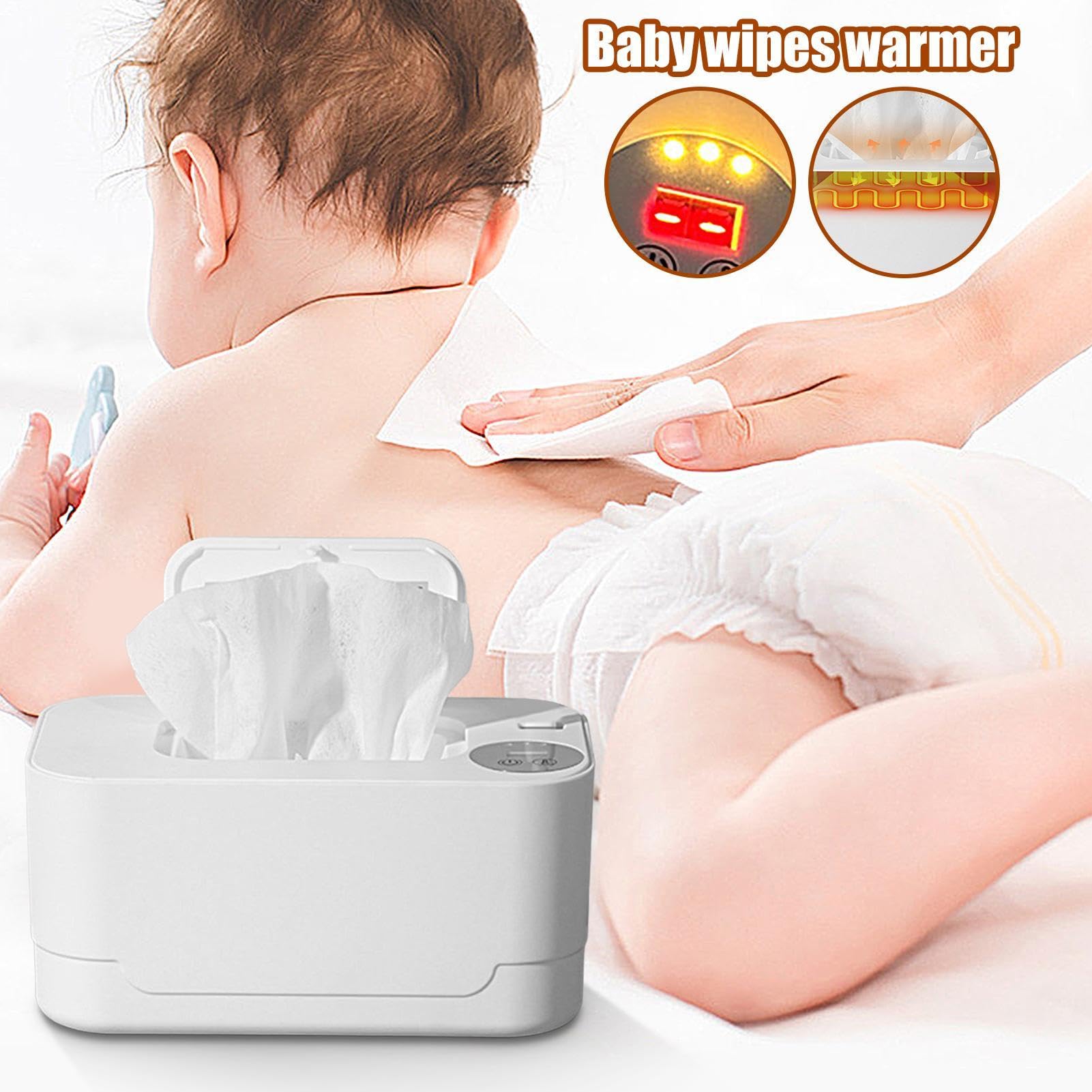 Premium Baby Wet Wipe Warmer & Heated Wipes Dispenser - Soft Warm Wipes for Diaper Changes, Bathroom & Car Use - Essential Baby Care Accessory with Gentle Heating Technology