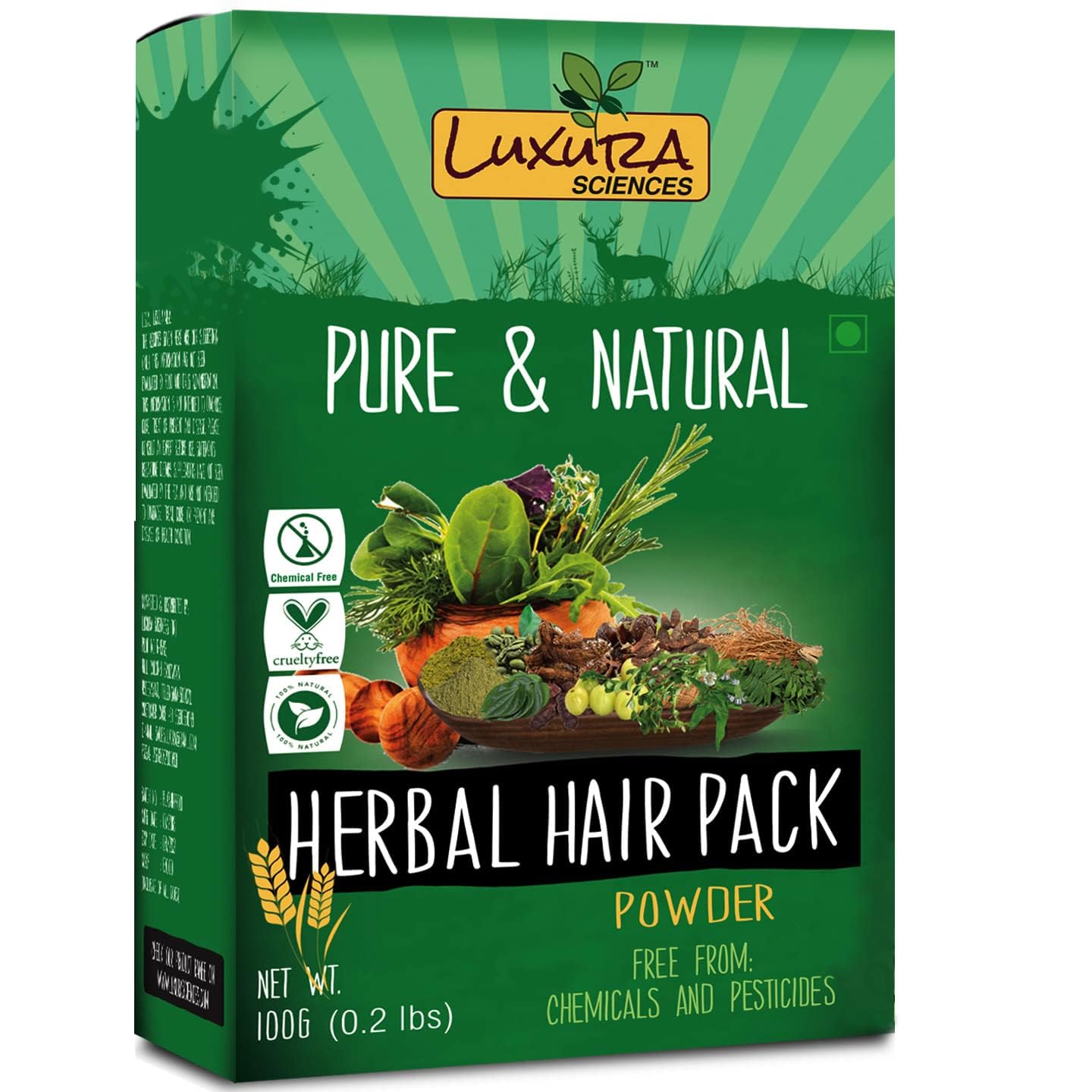 Luxura Sciences Natural Hair Pack for Dry Hair - Nourishing Hair Mask (100g) | Hydrating & Strengthening Treatment with Argan Oil & Shea Butter | Best for Damaged, Frizzy & Curly Hair | Perfect for Daily Hair Care & Salon Treatments
