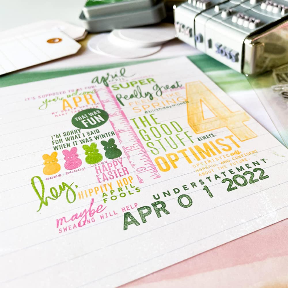 April Phrase Stamps for Card Making & DIY Scrapbooking - Spring-Themed Transparent Silicone Stamps for Paper Crafts, Arts & Handmade Projects - Perfect for Greeting Cards, Journals, and Spring Decorations