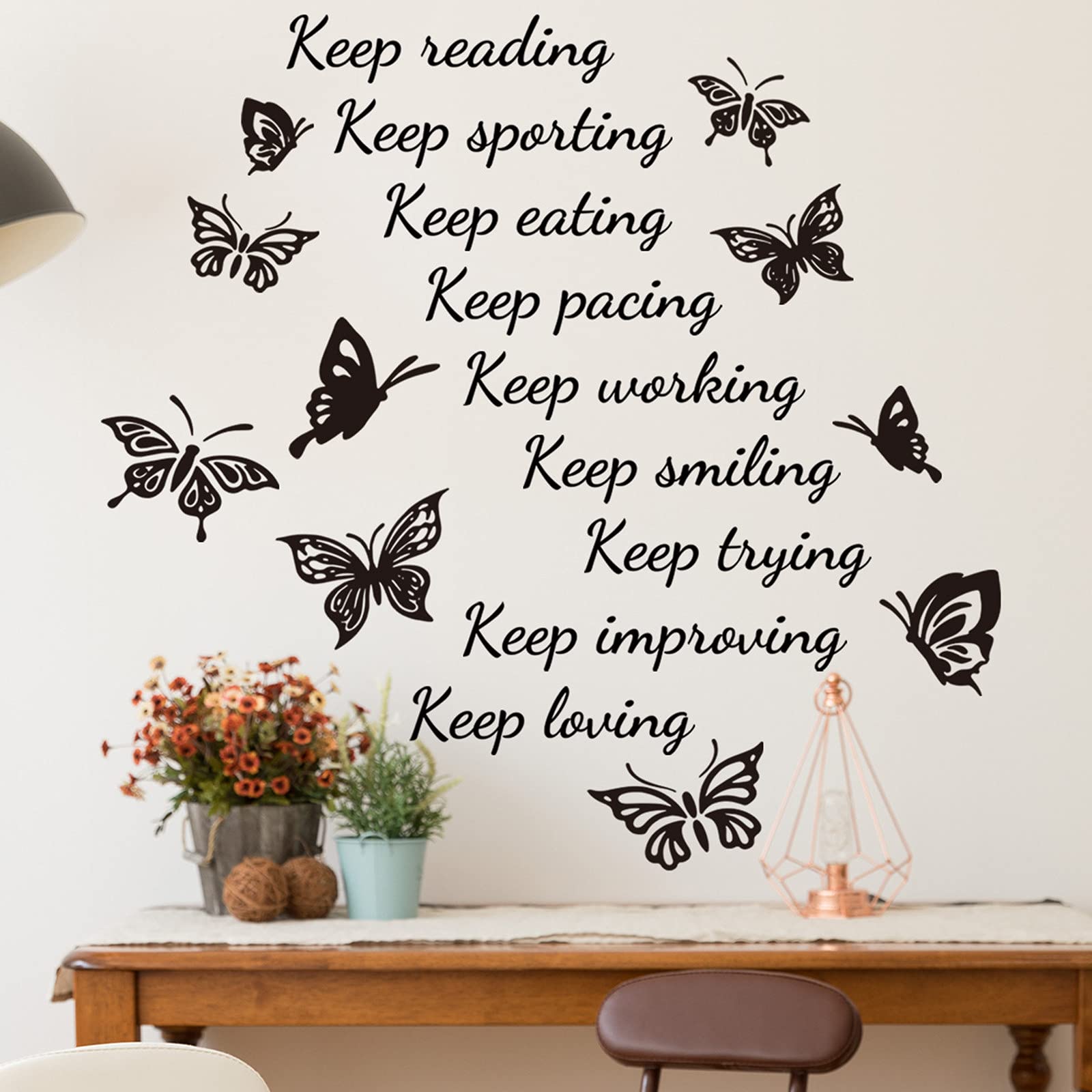 Dinosaur Wall Decals - Motivational Peel & Stick Wall Stickers for Kids Room, Nursery, Playroom Decor | Removable DIY Dinosaur Wallpaper with English Quotes & Butterfly Designs | Perfect for Toddler Bedroom, Classroom, and Play Area Wall Decor