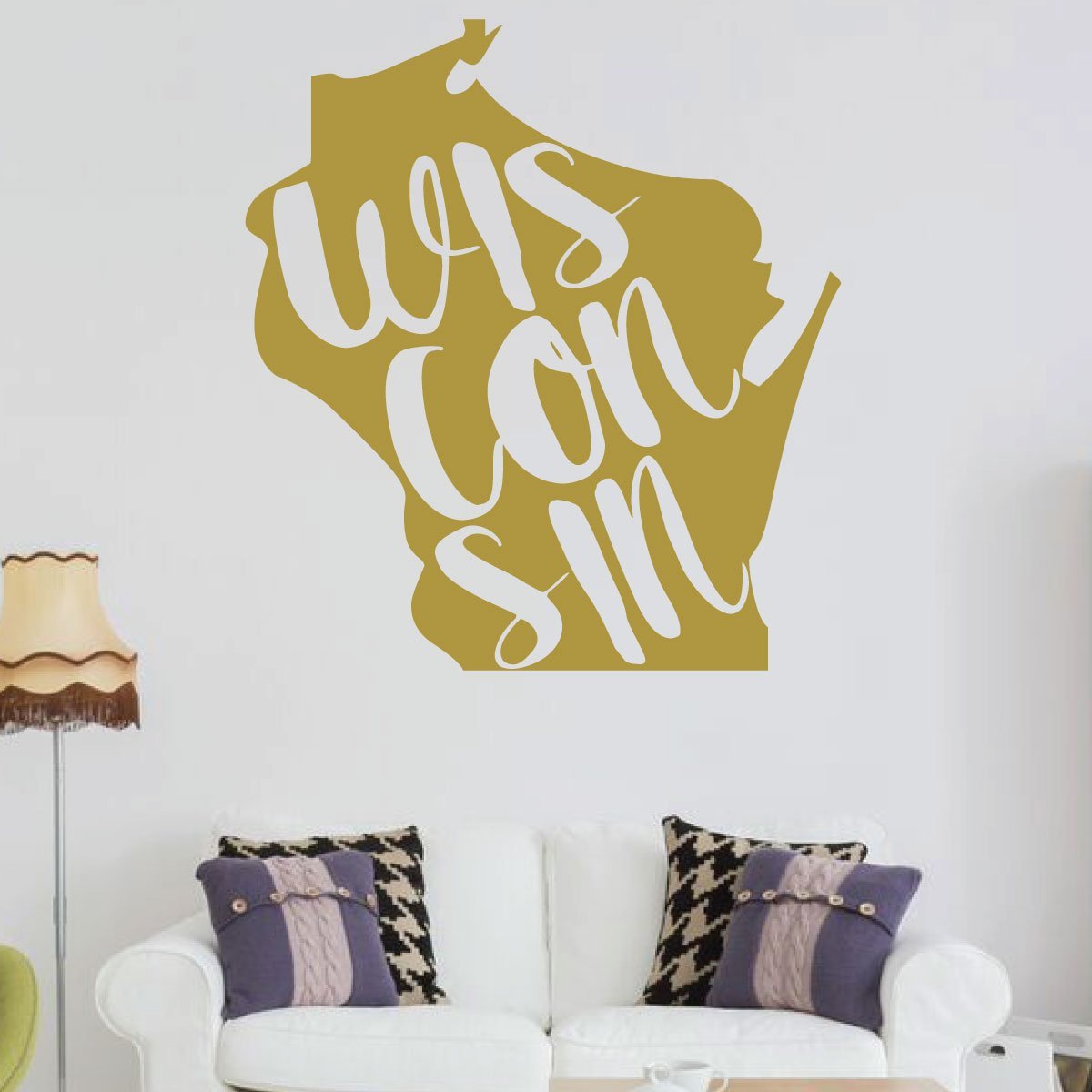Wisconsin State Vinyl Silhouette Wall Art - Rustic Home Decor for Living Room, Bedroom & Office - Perfect for Farmhouse, Cabin & Midwest Themed Interiors