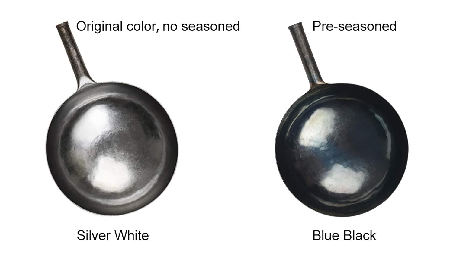 Zhen San Huan Chinese Hand Hammered Carbon Steel Wok - 30cm Seasoned Iron Stir Fry Pan | Non-Stick, No Coating, Healthy Cooking with Less Oil | Perfect for Stir-Frying, Sautéing & Asian Cuisine