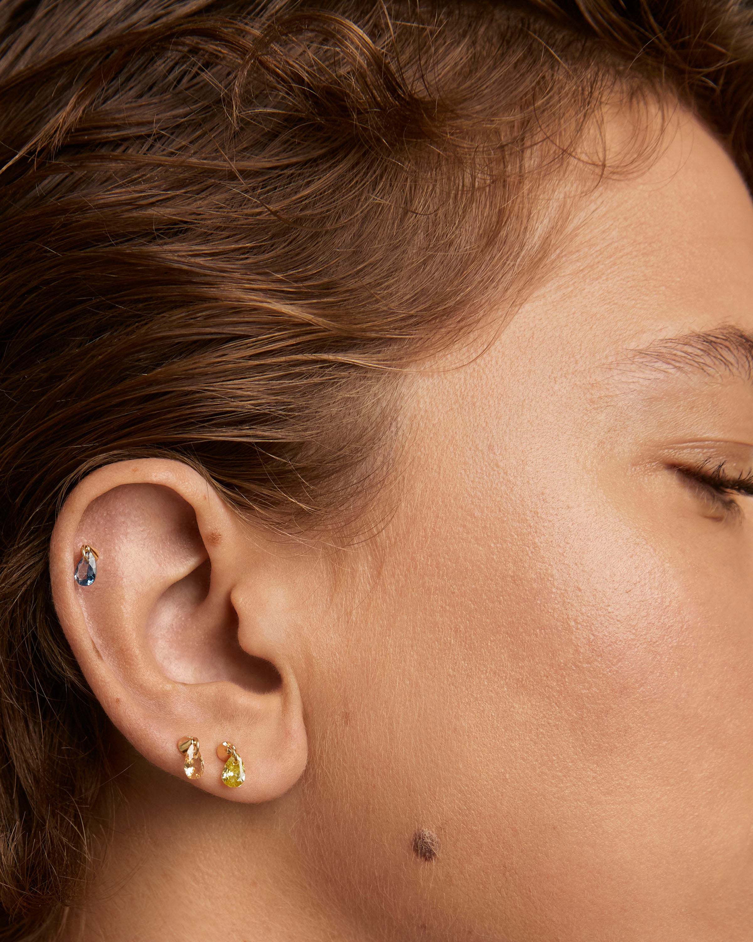 Blue Lily Single Earring - Dainty Floral Stud Earrings for Women, 925 Sterling Silver Jewelry - Perfect for Everyday Wear, Gifts & Special Occasions
