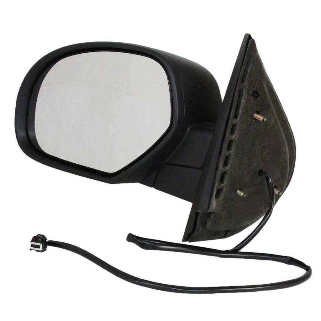 2007-2013 Chevy Silverado 2500/3500 HD Driver Side Power Heated Manual Folding Door Mirror Replacement - Painted/Textured Black with 2 Caps - Fits Part Numbers 20843177 & GM1320336 - Perfect for Winter Driving & Truck Upgrades