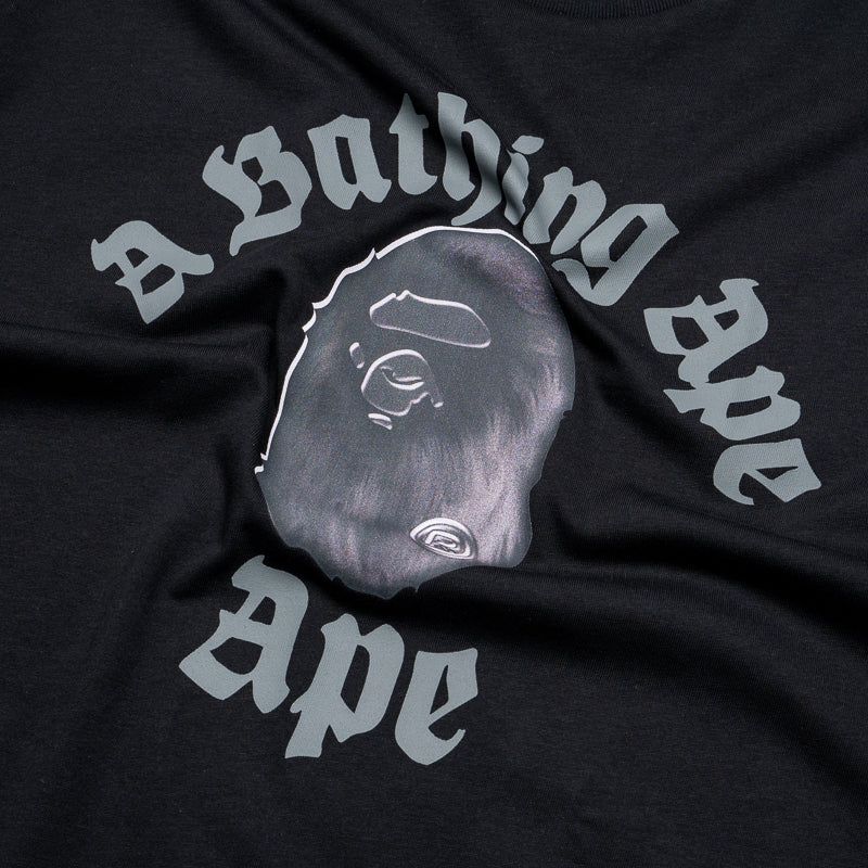 BAPE Gothic College T-Shirt for Men - Black Cotton Streetwear Tee - Perfect for Casual Wear, Street Style & Urban Fashion