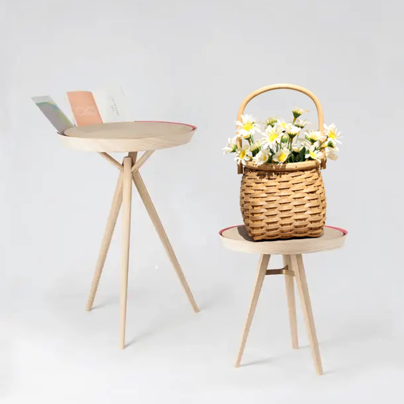 Wnvivi Set of 2 Wicker Rattan Flower Baskets with Handles - Rustic Mini Picnic Baskets for Wedding Flower Girls, Home Decor & Floral Arrangements | Perfect for Bridal Showers, Garden Parties & Boho Weddings