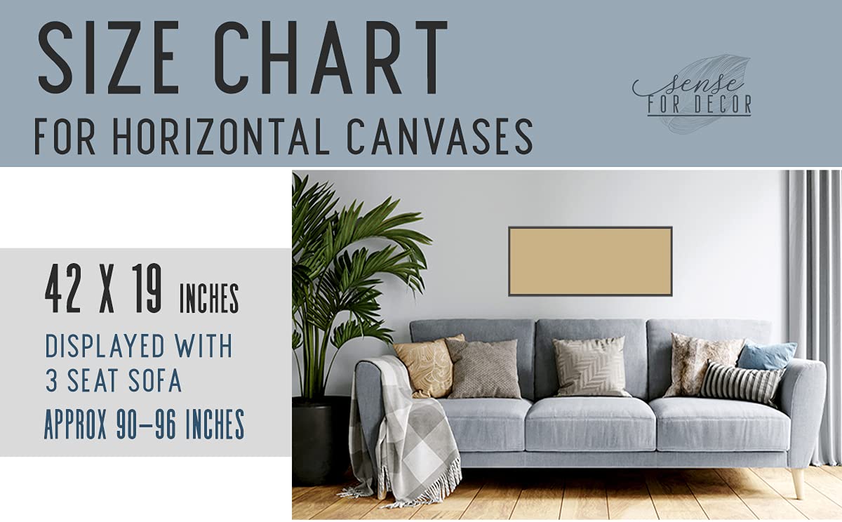 Boho Moon Phases Framed Large Canvas Wall Art - Bohemian Home Decor with Modern Rustic Style (Grey, 42x19 Inches) - Perfect for Living Room, Bedroom & Office Wall Decor