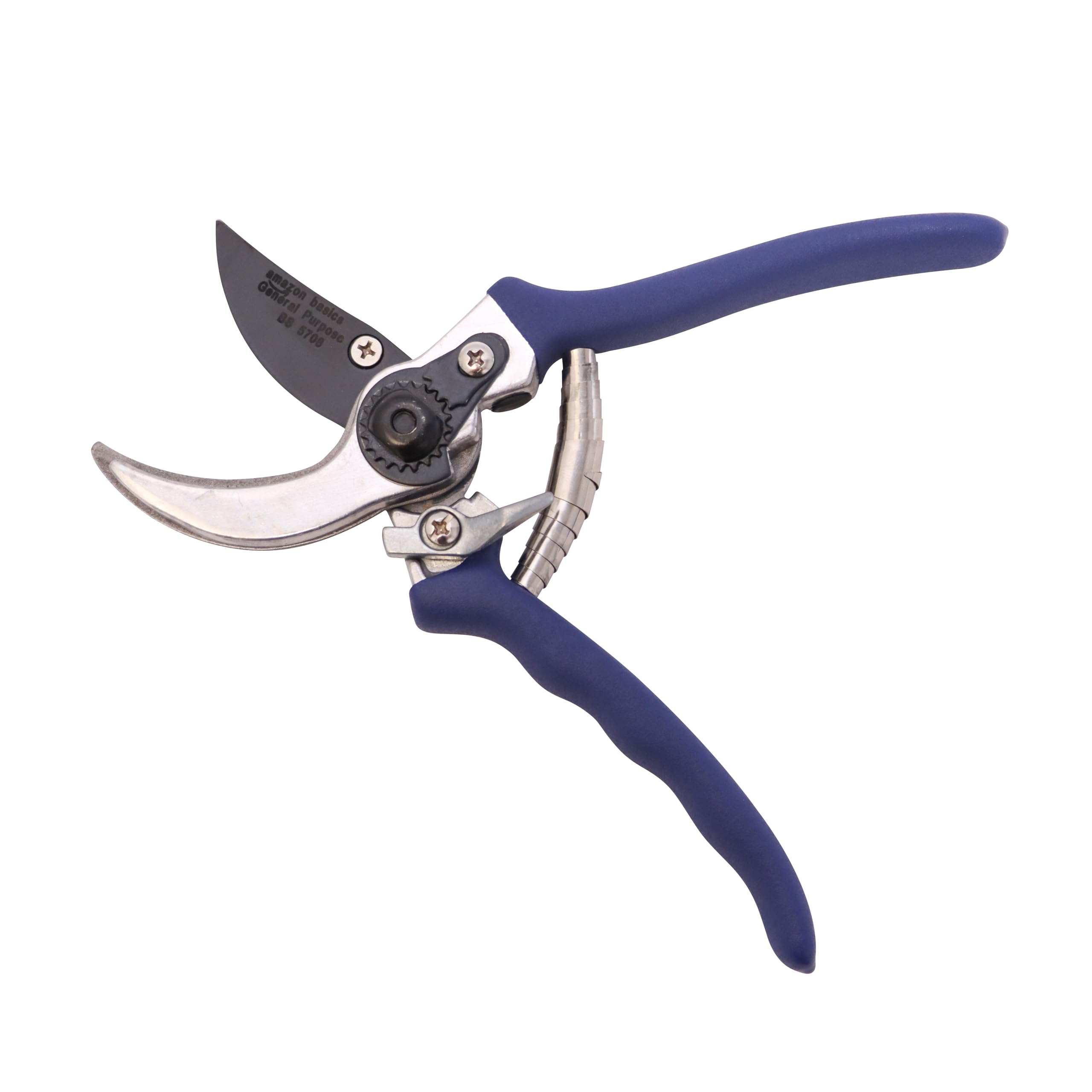 Amazon Basics Pruning Shears, Blue - Sharp Garden Scissors for Trimming Plants, Flowers, and Shrubs - Ideal for Home Gardening, Landscaping, and DIY Projects