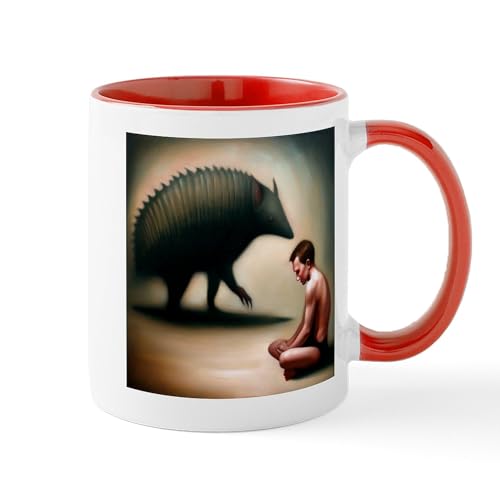 White/Red Inside - Spirit Animal Armadillo 1 Mugs