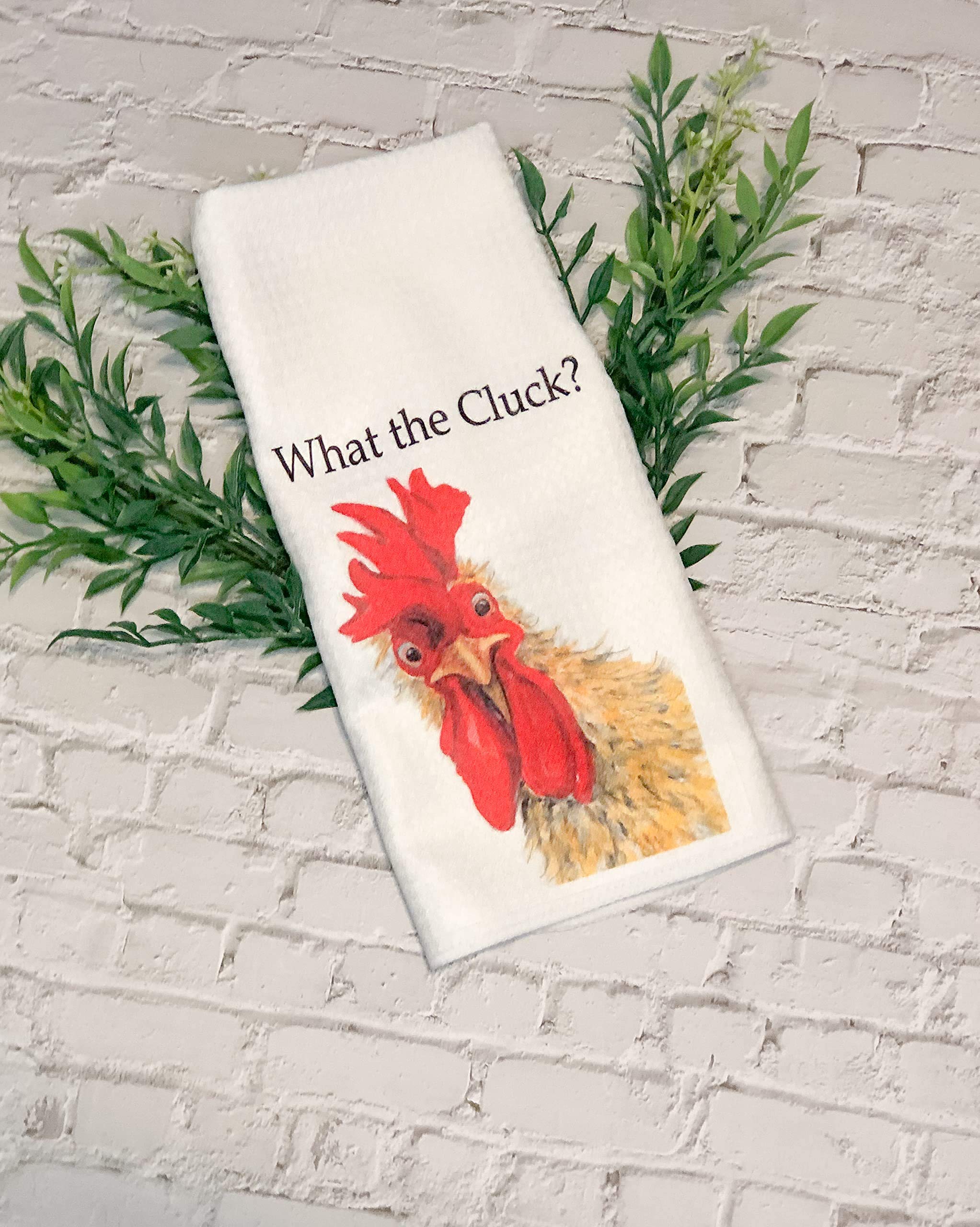 Funny Chicken Kitchen Towel - 'What the Cluck' Novelty Gift for Poultry Lovers | Farmhouse Decor, Chicken Coop Accessory & Unique Housewarming Present