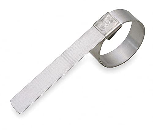 Stainless Steel Band Clamp - 10 Pack (201 Grade) for HVAC, Plumbing & Automotive Applications | Durable Metal Hose Clamps for Secure Pipe Connections