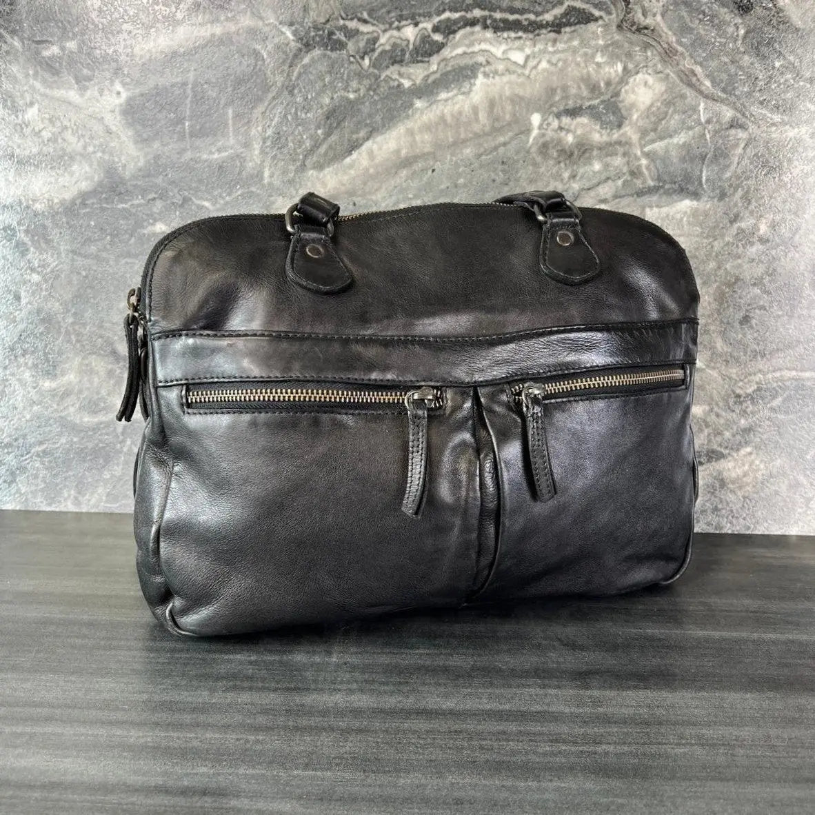 Premium MET Leather Handbag for Women - Dual Handle Shoulder Bag with Front Zipper Pockets | Stylish Work Tote, Office Bag & Everyday Purse for Professional Women