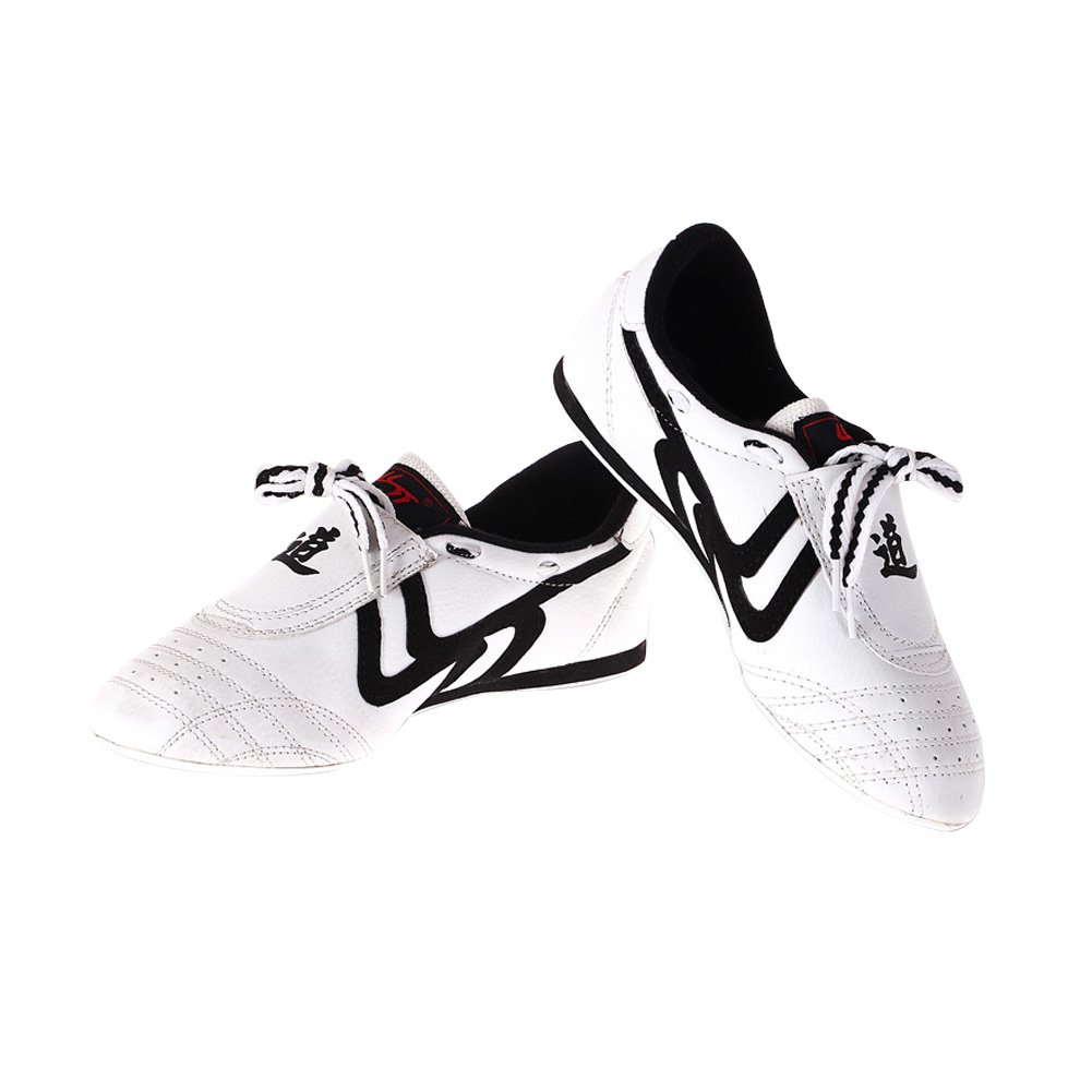 VGEBY Breathable Non-Slip Taekwondo Shoes for Adults - Lightweight Martial Arts Training Shoes for Women & Men (Size 37) - Black & White Kung Fu Shoes for Taekwondo, Tai Chi, Karate & Wushu Practice