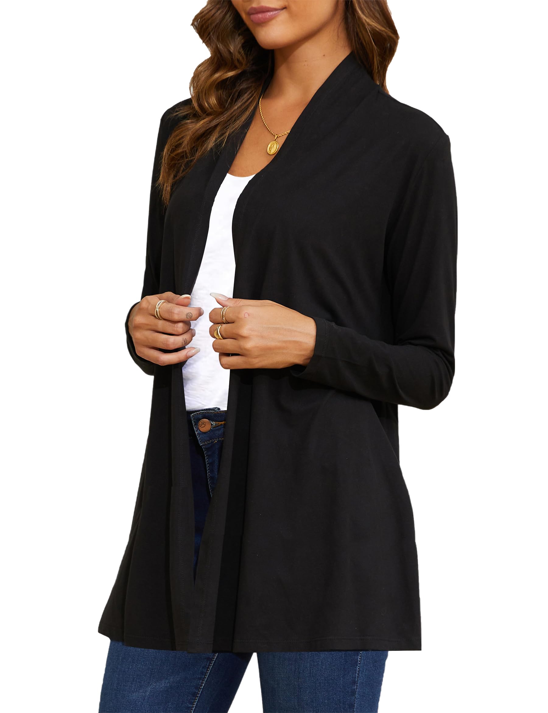 Women's Lightweight Long Sleeve Cardigan Sweater - Soft as Melted Butter, Perfect Drape for Casual & Dressy Outfits (Sizes S-3XL) | Ideal for Office, Date Night & Fall Layering