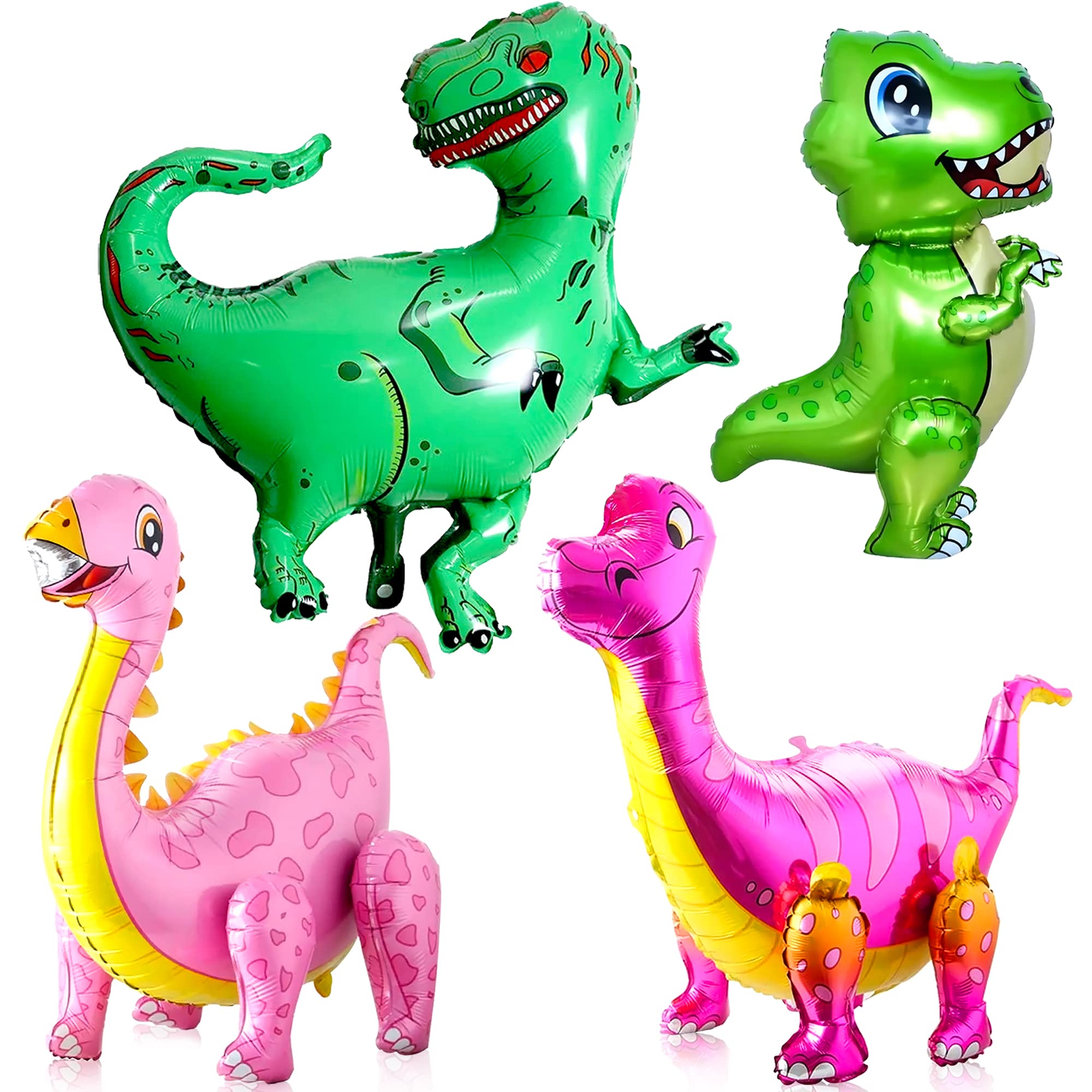 3D Pink Dinosaur Balloons for Girls - 35 Inch Large Tanystropheus Dinosaur Foil Balloons | 34 Inch 4D Dinosaur Party Decorations | Perfect for Birthday Parties, Baby Showers & Dinosaur-Themed Events