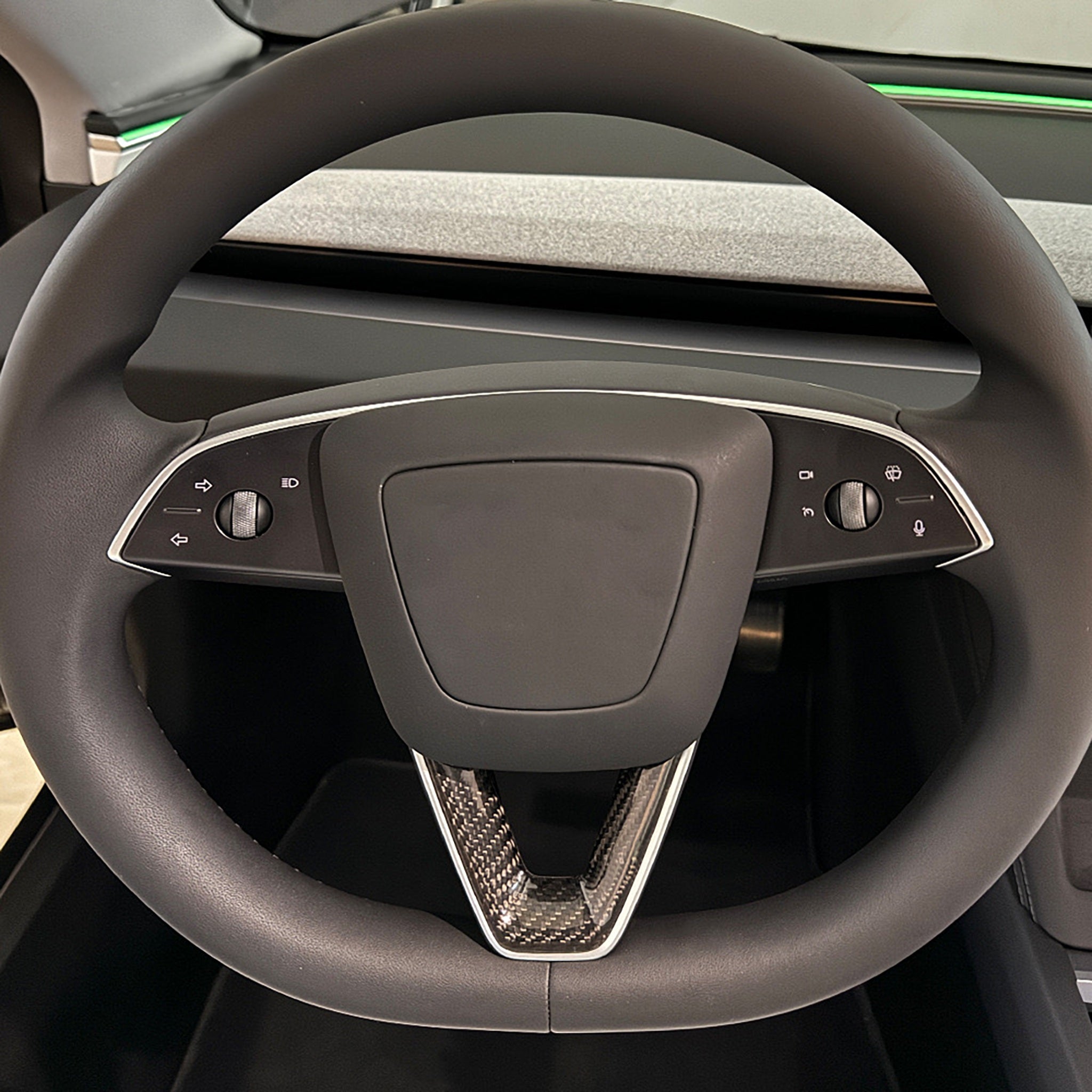 Premium Carbon Fiber Steering Wheel Trim Kit for Tesla Model 3 Highland (3-Piece Set) - Enhance Interior Style & Grip for Daily Driving & Performance