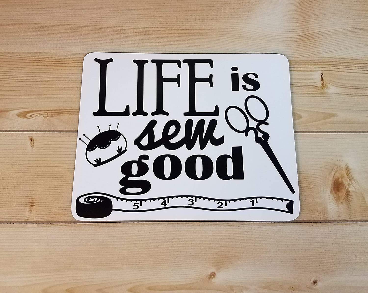 Life is Sew Good Wooden Quilt Sign - Handmade Quilt Decor for Sewing Room - Perfect Quilting Gift for Quilters & Sewing Enthusiasts - Ideal for Home, Studio & Craft Room Decor