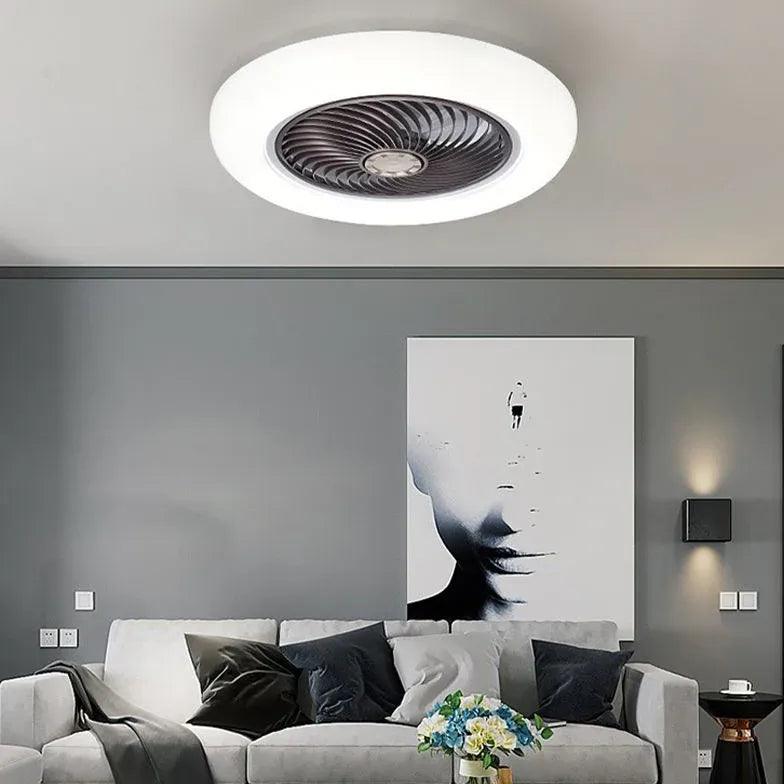Ultra Thin Modern Ceiling Fan with LED Light - Energy Efficient Quiet DC Motor - Perfect for Bedroom, Living Room, and Office Spaces