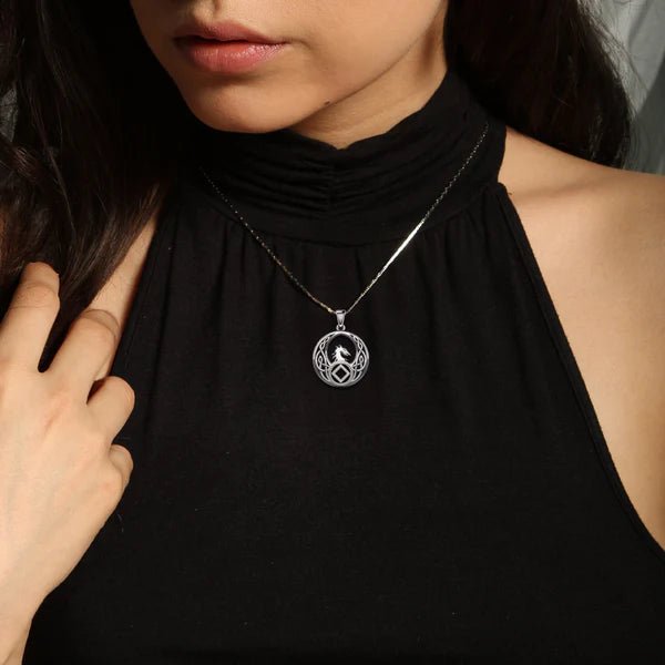 Celtic Phoenix Recovery Pendant in Sterling Silver - AA or NA Symbol - Adjustable 18