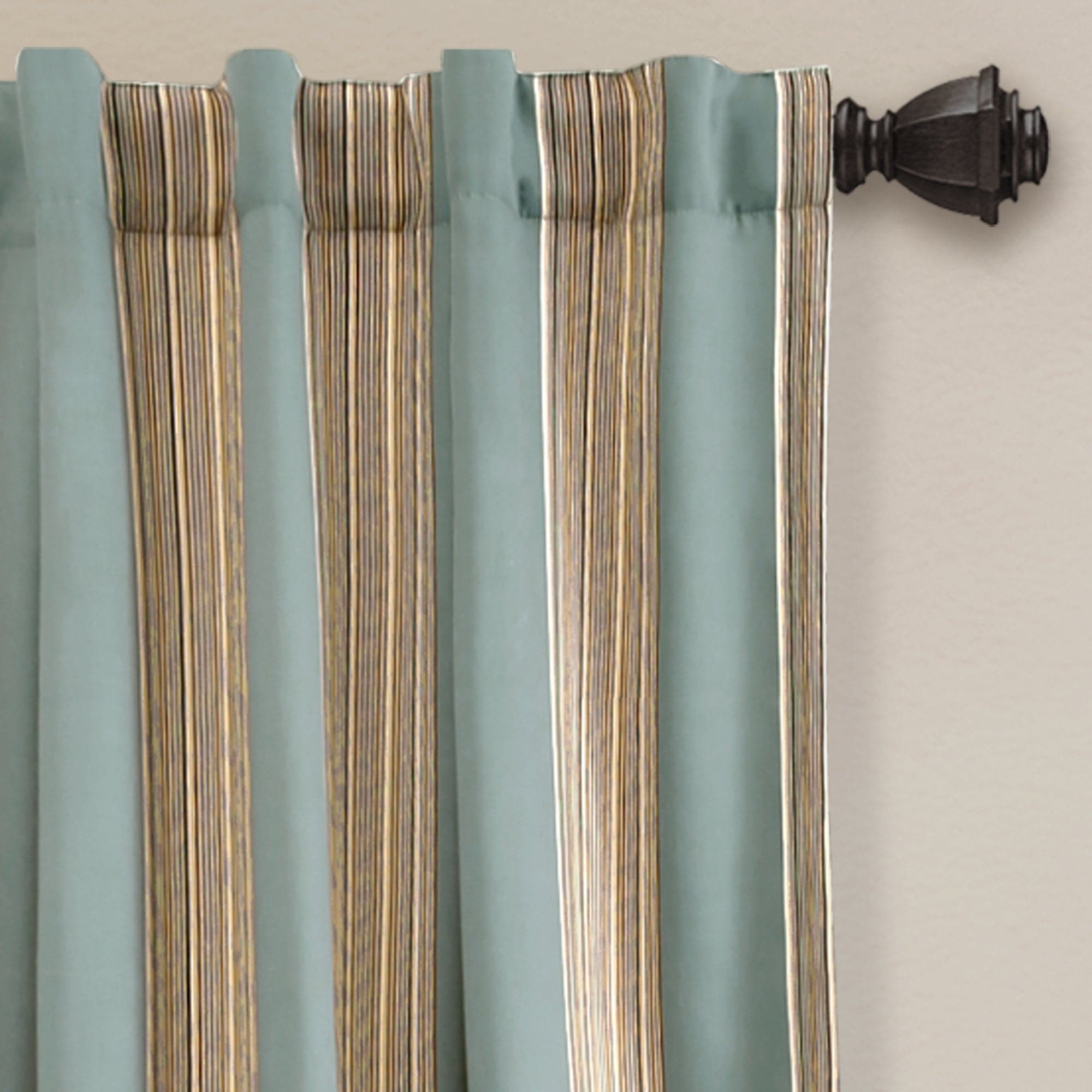 Julia Stripe Light Filtering Window Curtains Set - Soft Sheer Drapes for Living Room, Bedroom & Nursery - Blackout & UV Protection