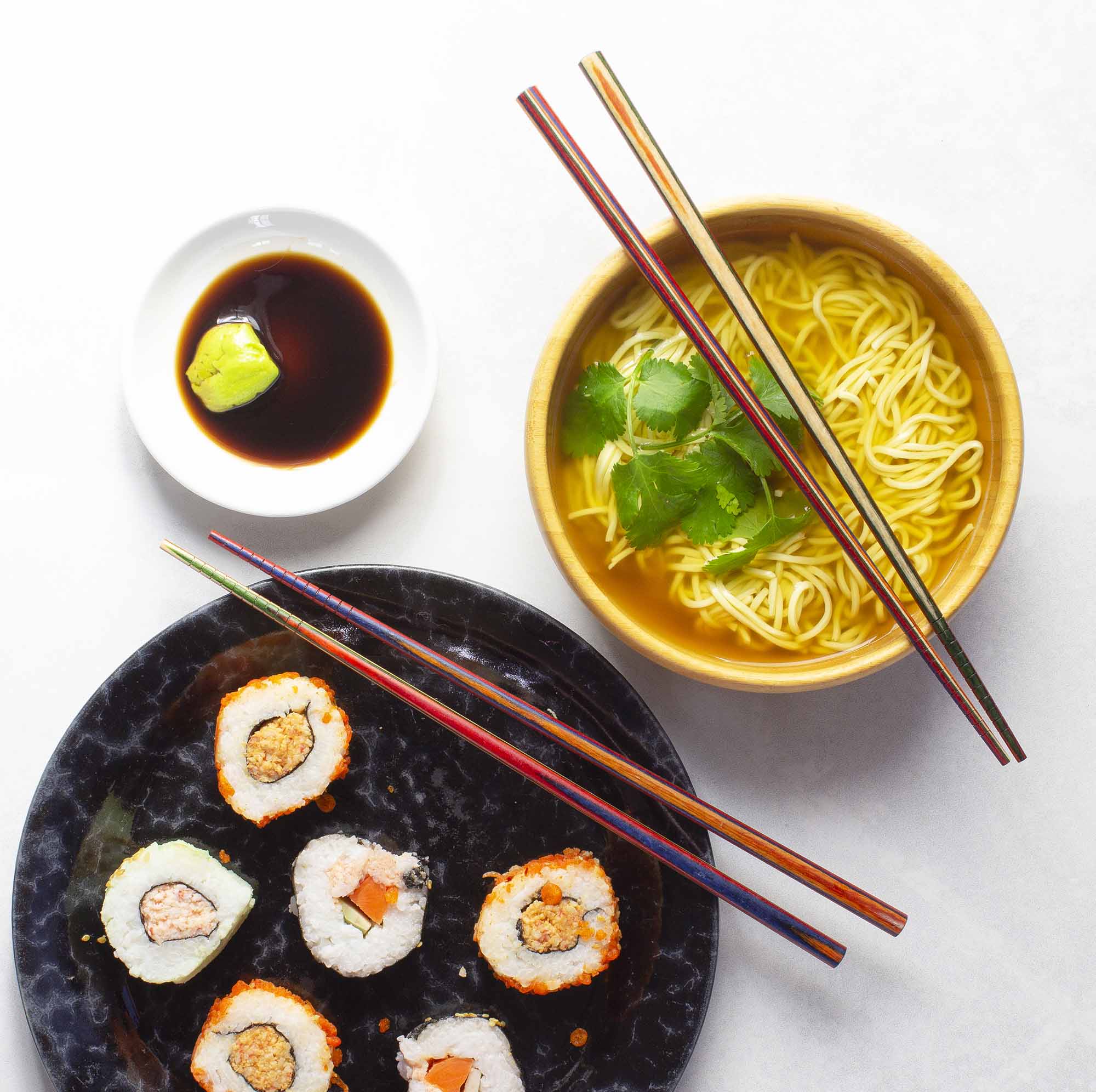 Baltique® Marrakesh Collection Reusable Chopsticks - 4 Pairs of Elegant Wooden Chopsticks for Asian Cuisine, Sushi, Ramen & Home Dining - Eco-Friendly & Dishwasher Safe